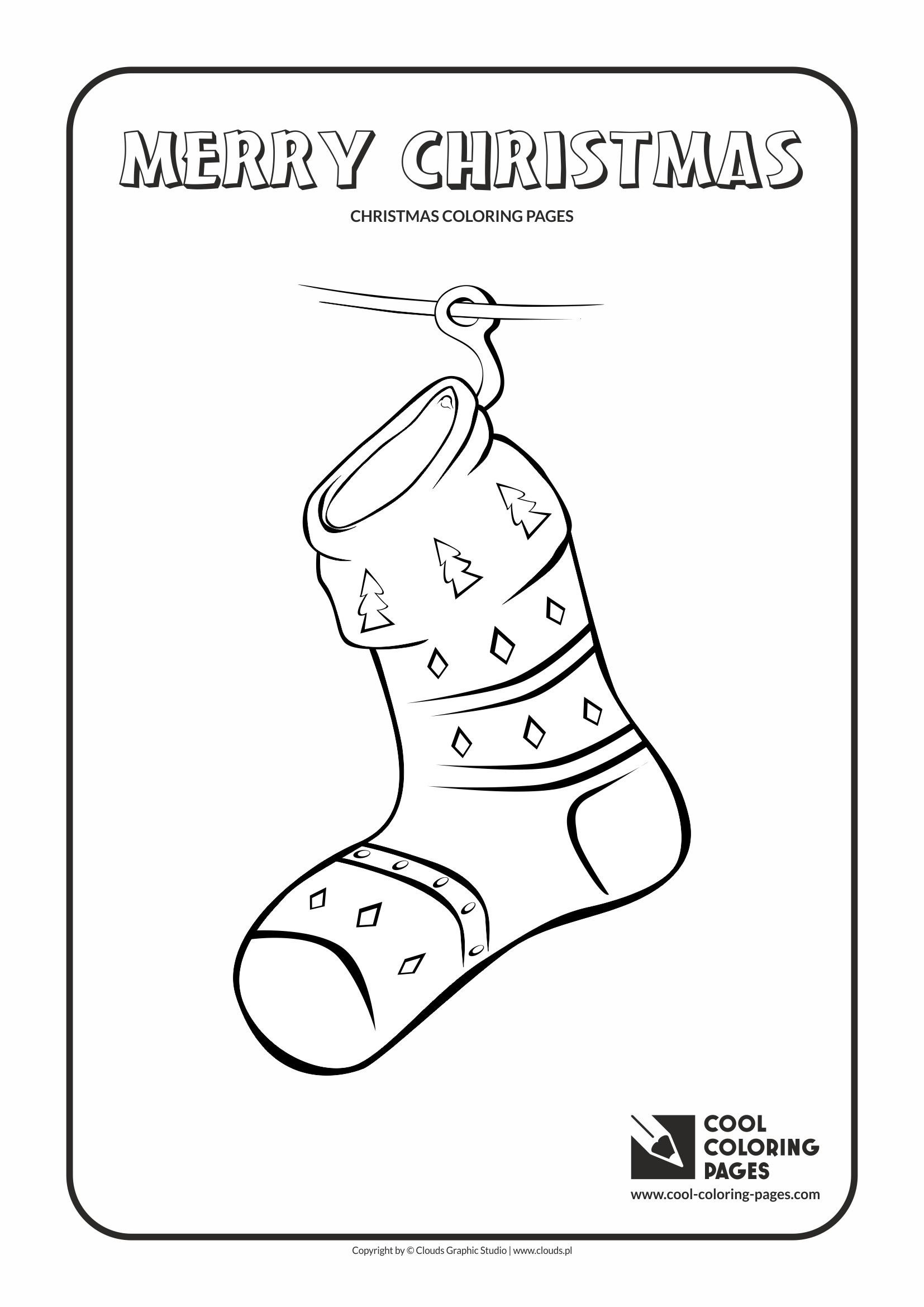 Cool Coloring Pages - Holidays / Christmas sock / Coloring page with Christmas sock