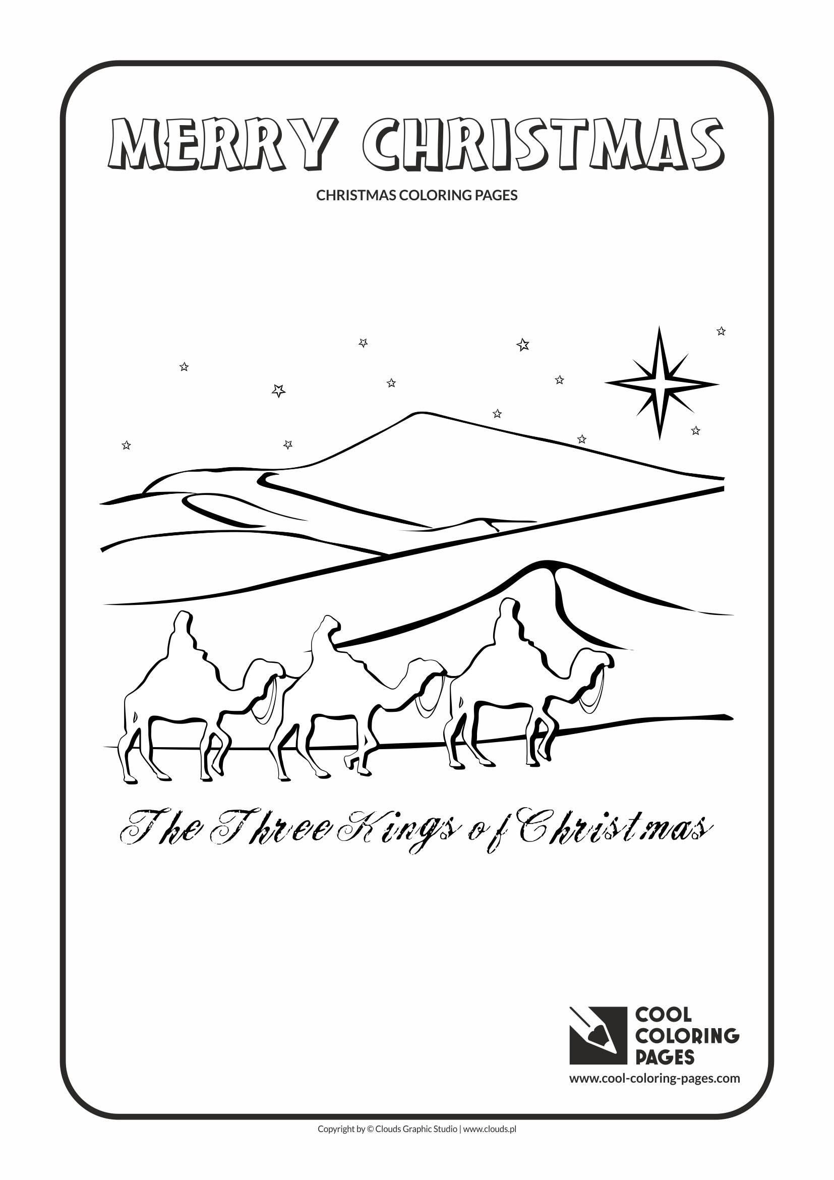 Cool Coloring Pages - Holidays / Three Kings of Christmas / Coloring page with Three Kings of Christmas