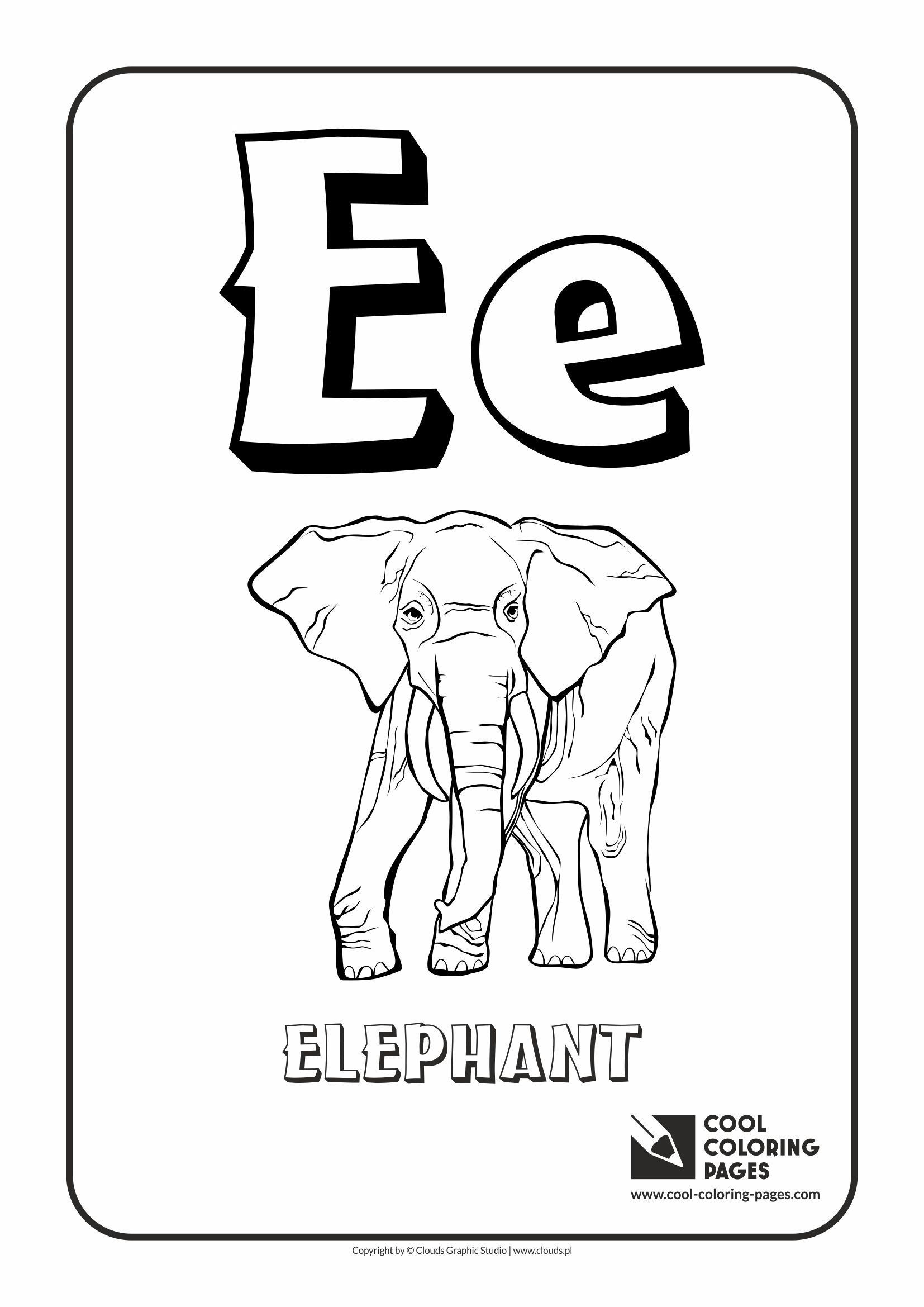 Cool Coloring Pages Letter E - Coloring Alphabet - Cool Coloring Pages