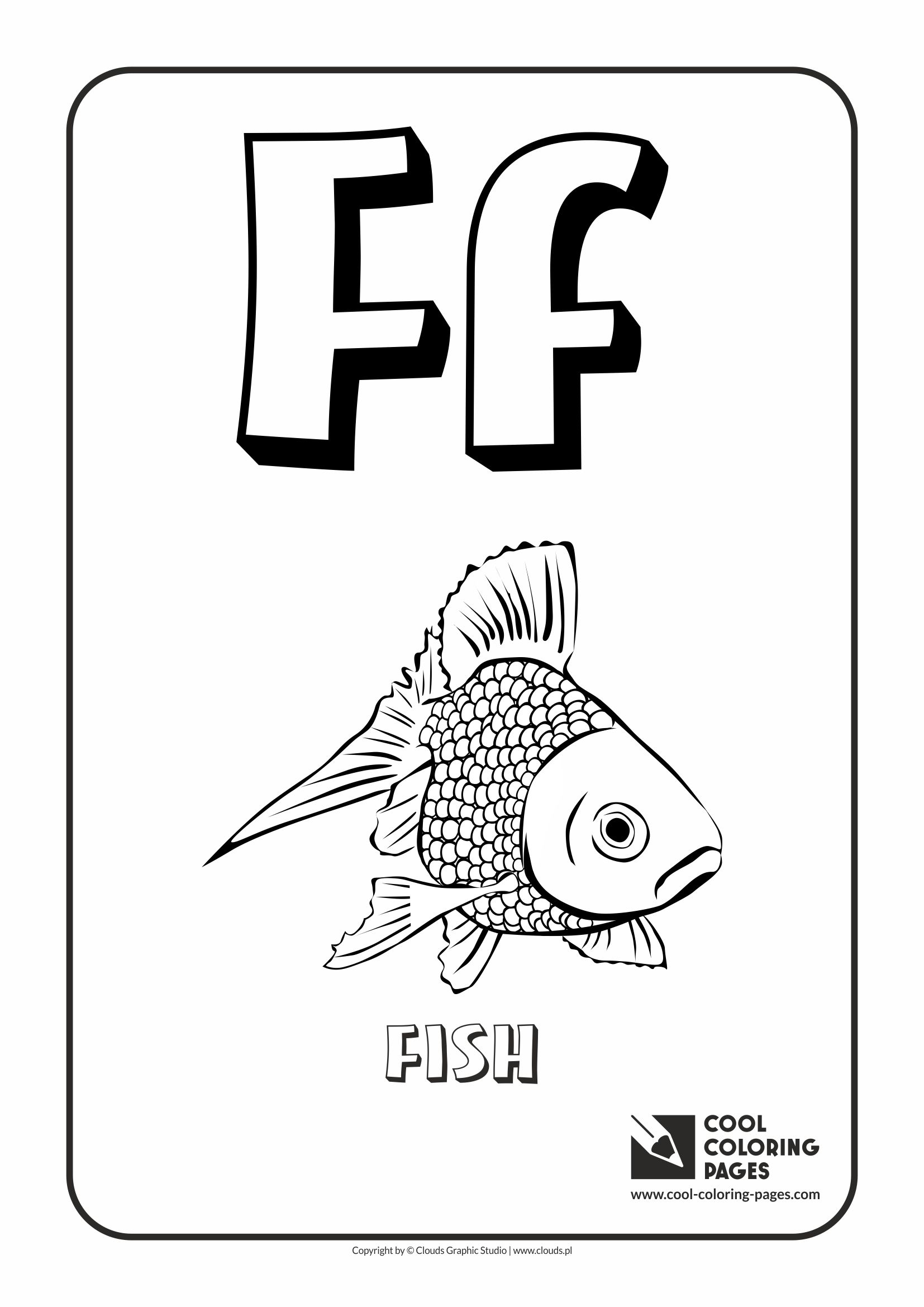 Cool Coloring Pages - Alphabet / Letter F / Coloring page with letter F