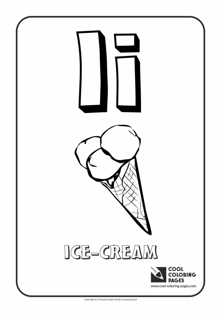 Cool Coloring Pages Letter I - Coloring Alphabet - Cool Coloring Pages