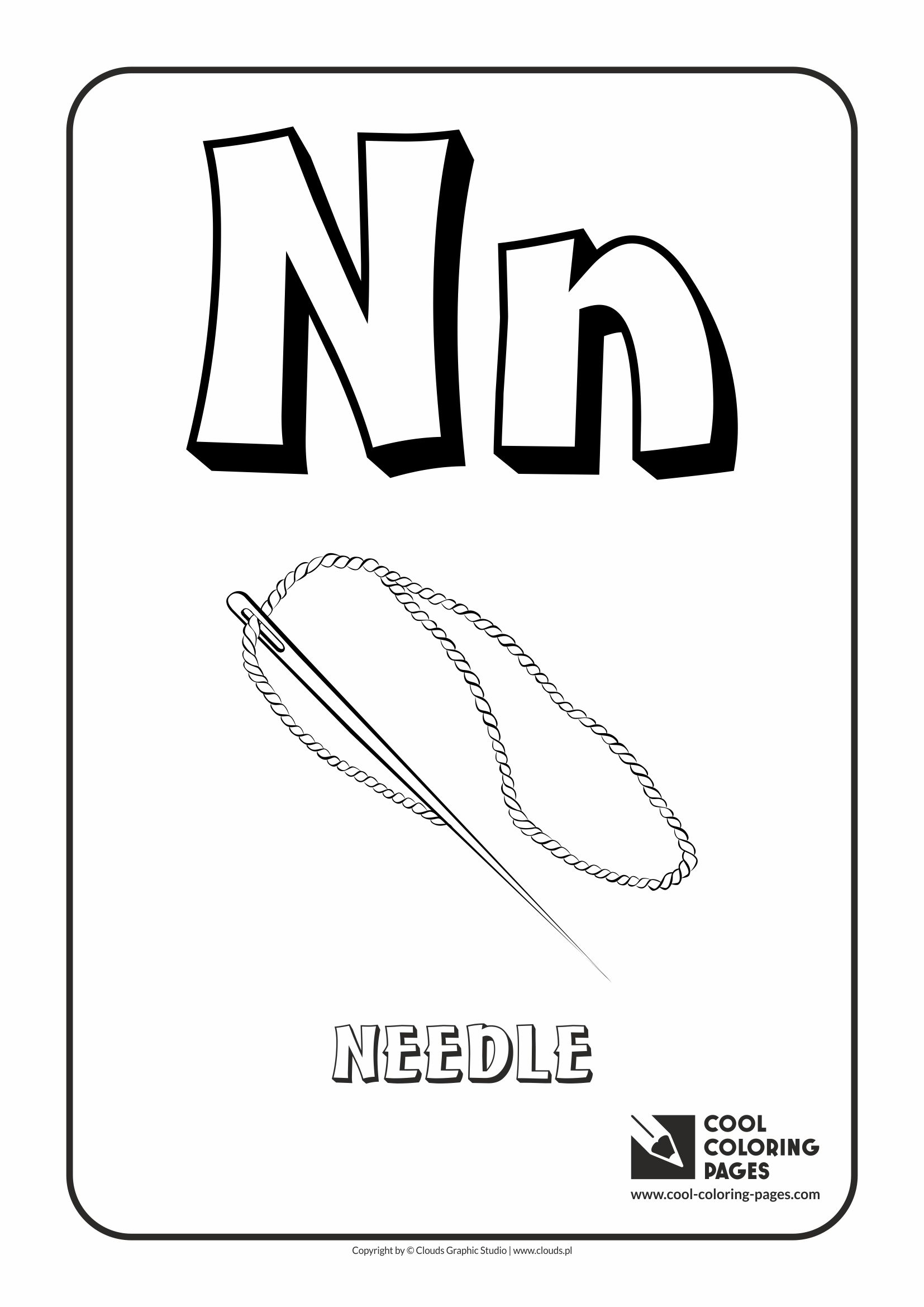 Cool Coloring Pages - Alphabet / Letter N / Coloring page with letter N