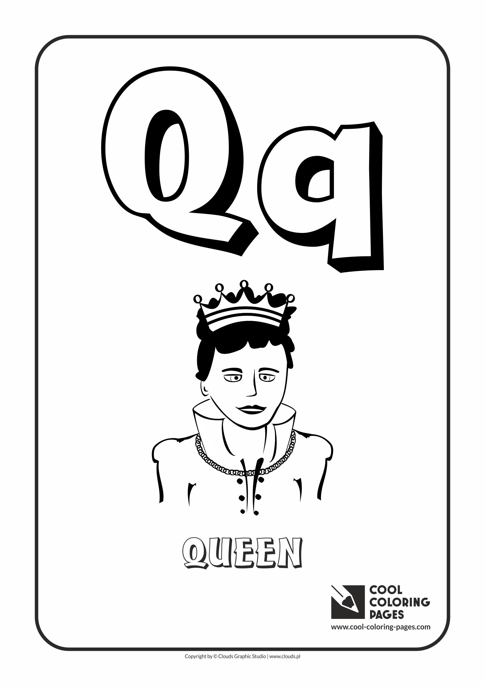 Cool Coloring Pages - Alphabet / Letter Q / Coloring page with letter Q