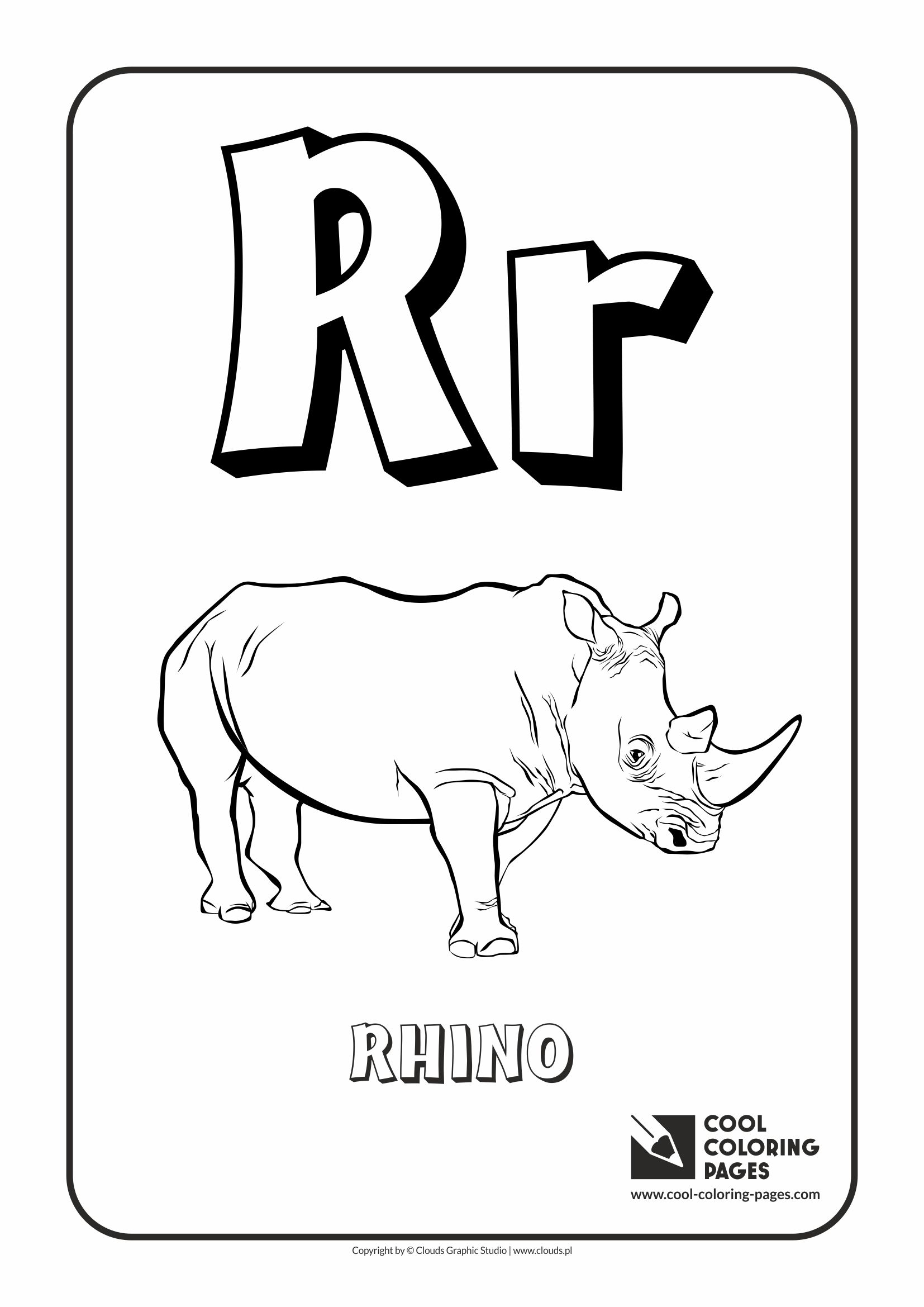 Cool Coloring Pages - Alphabet / Letter R / Coloring page with letter R