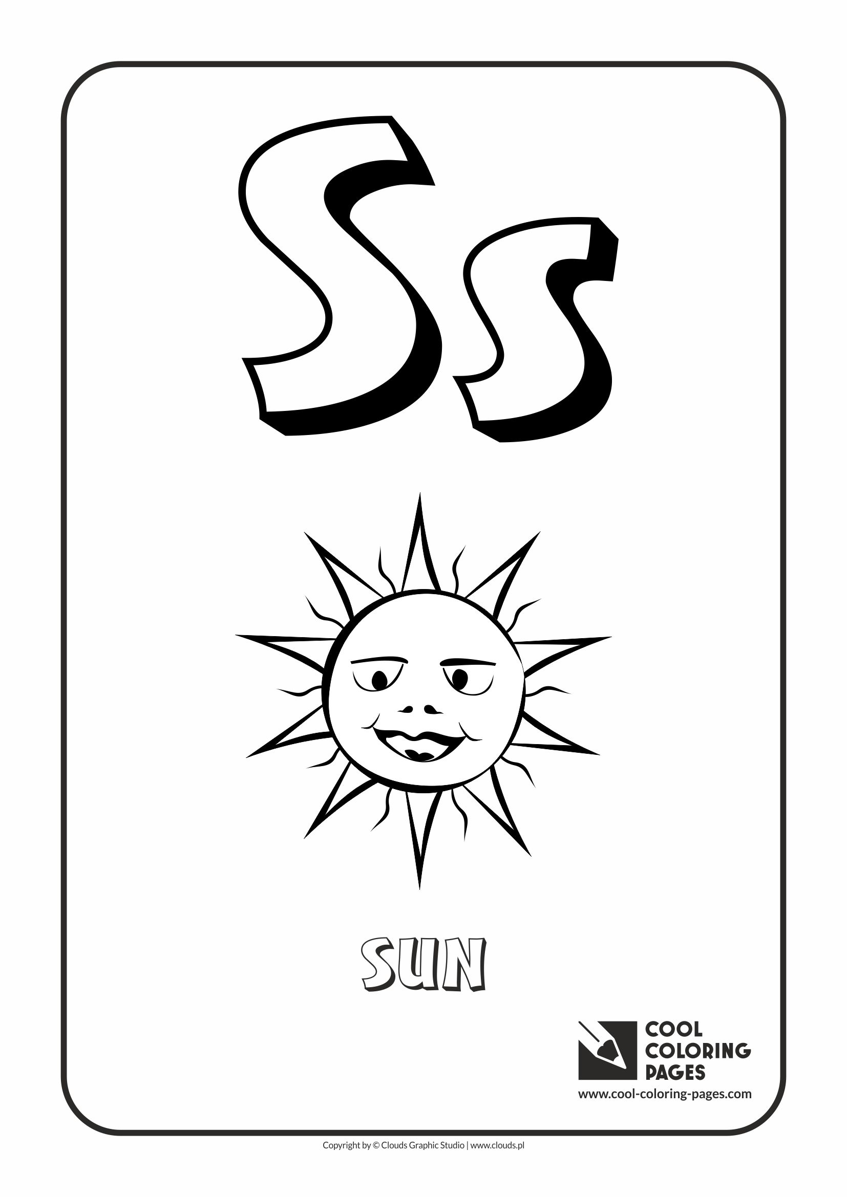 Cool Coloring Pages - Alphabet / Letter S / Coloring page with letter S