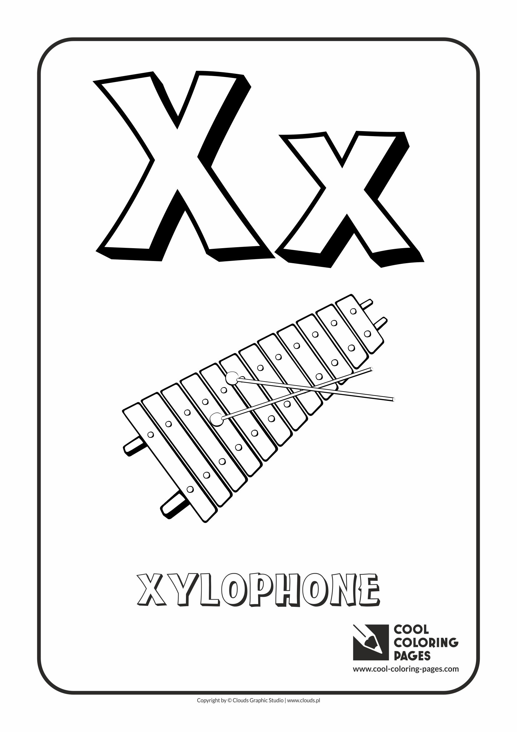 letter coloring alphabet xylophone cool printable getcolorings