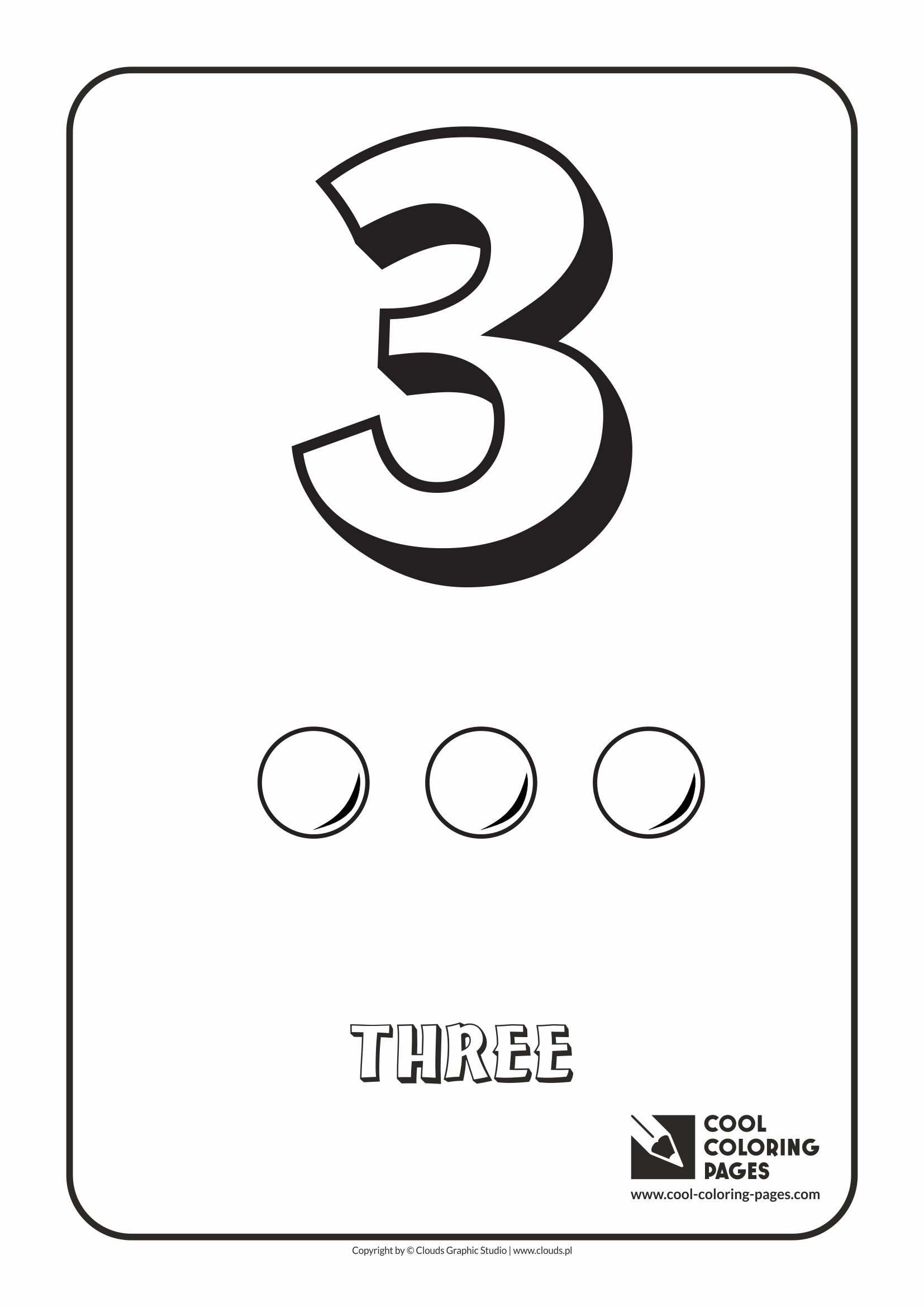 Cool Coloring Pages - Digits / Digit 3 / Coloring page with digit 3