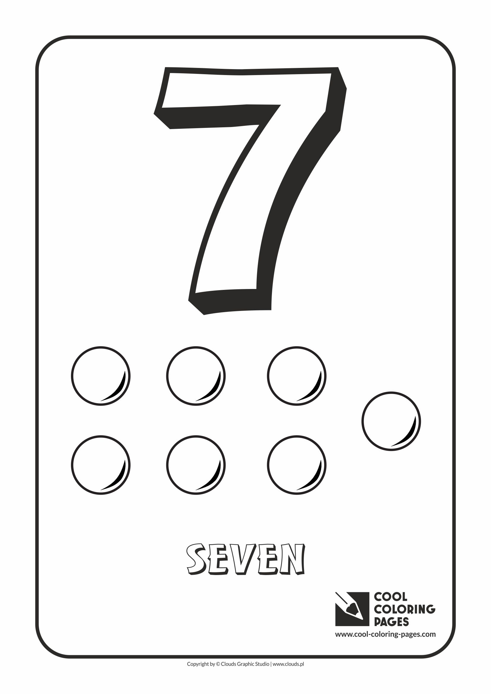 Cool Coloring Pages - Digits / Digit 7 / Coloring page with digit 7