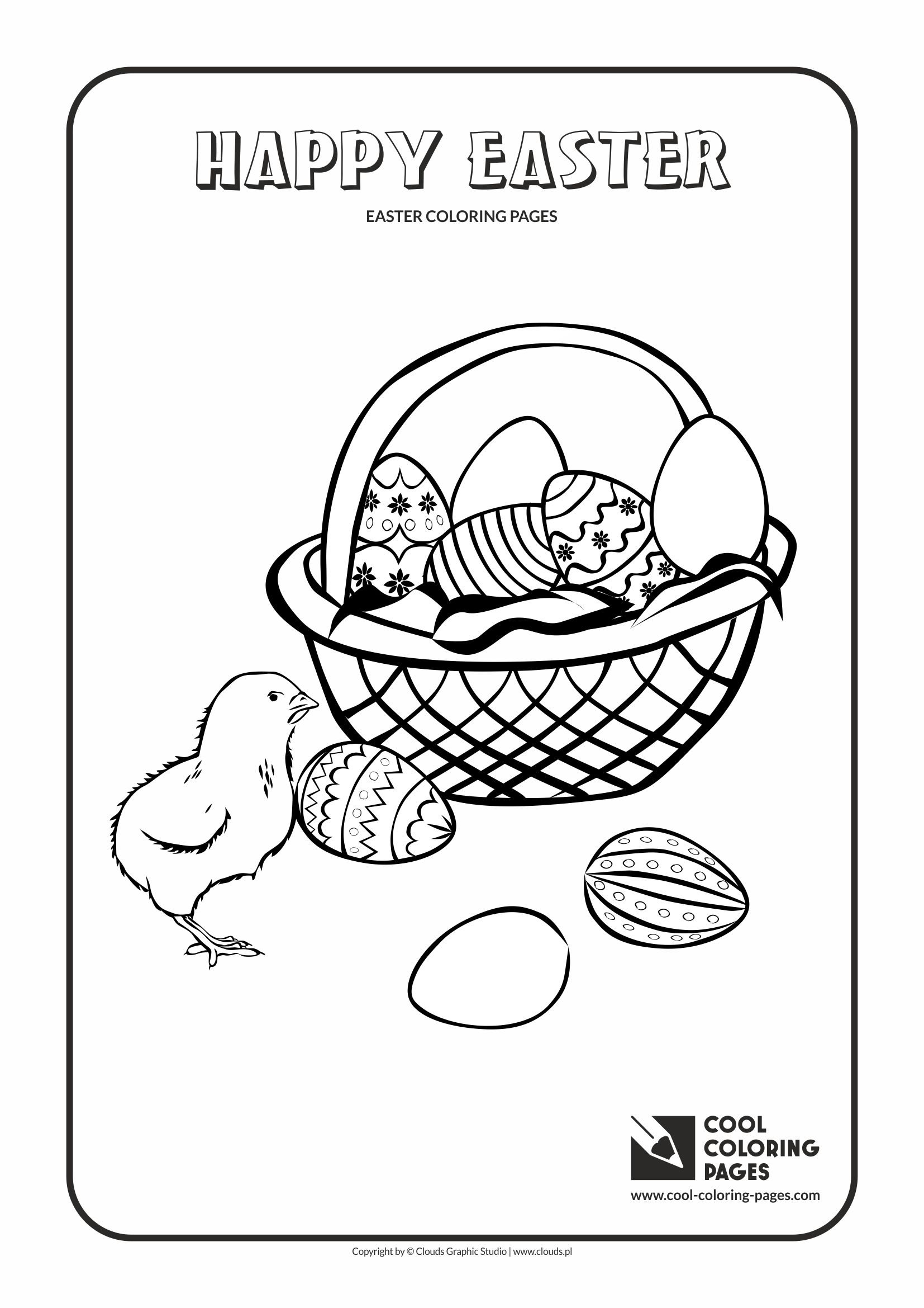 Cool Coloring Pages - Holidays / Easter basket / Coloring page with Easter basket