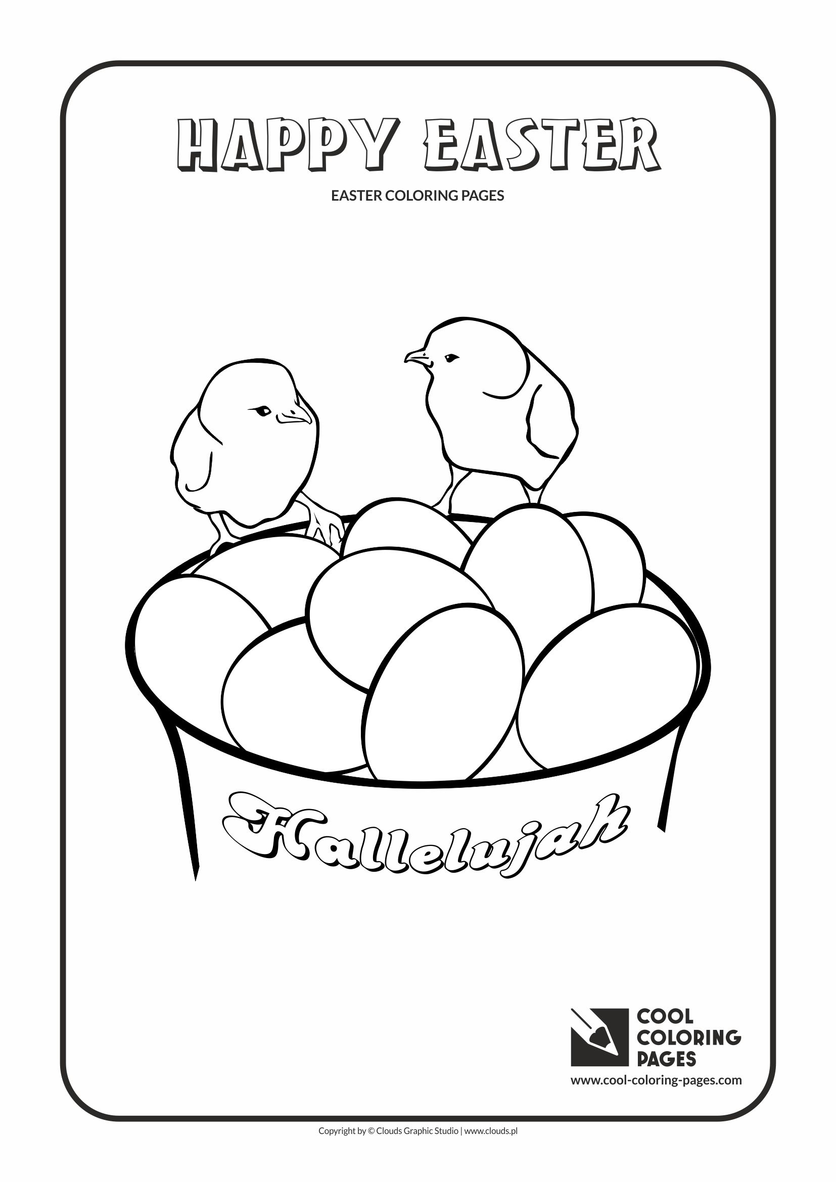 Cool Coloring Pages - Holidays / Easter eggs and chickens / Coloring page with Easter eggs and chickens