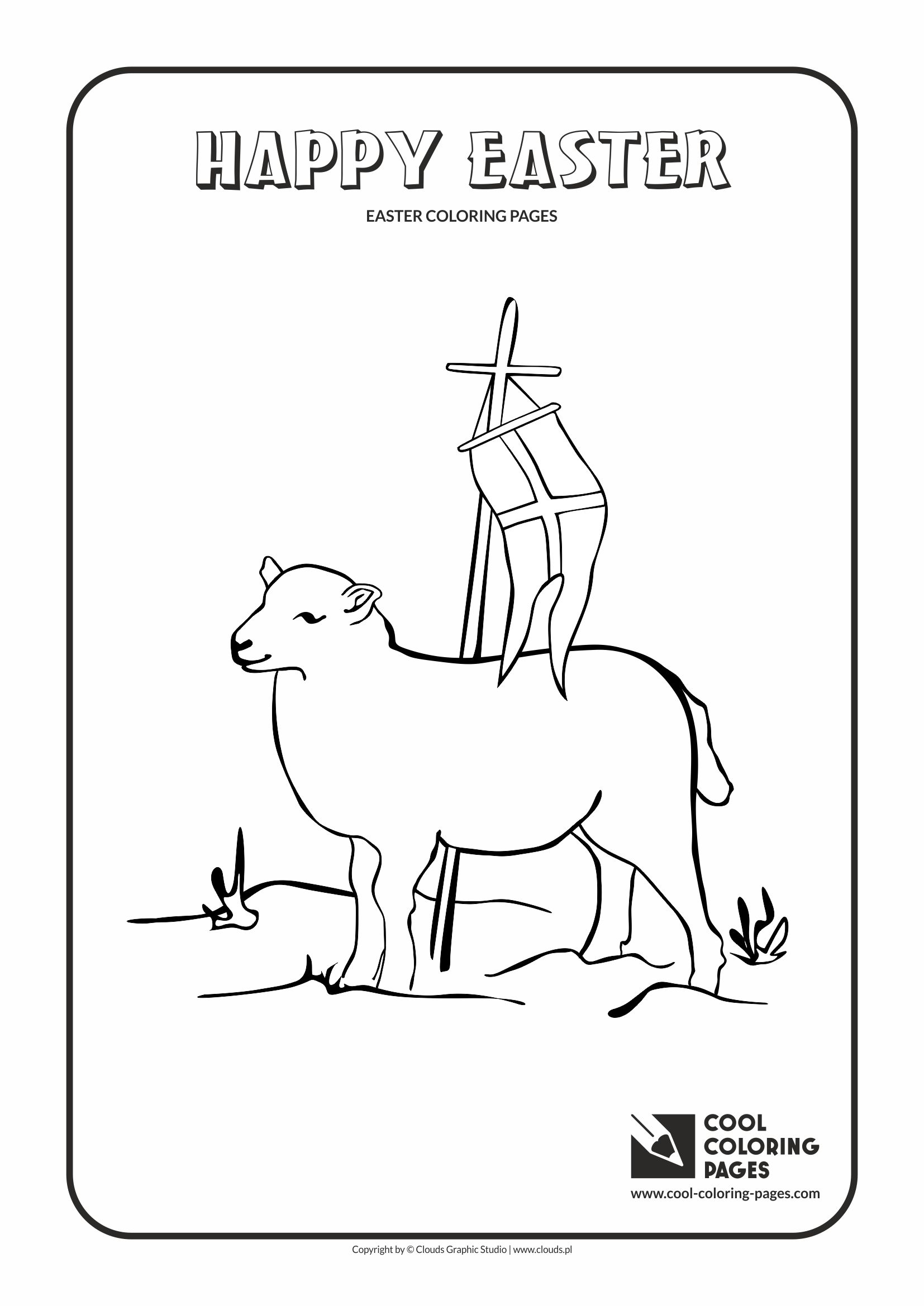 Cool Coloring Pages - Holidays / Easter lamb no 2 / Coloring page with Easter lamb no 2