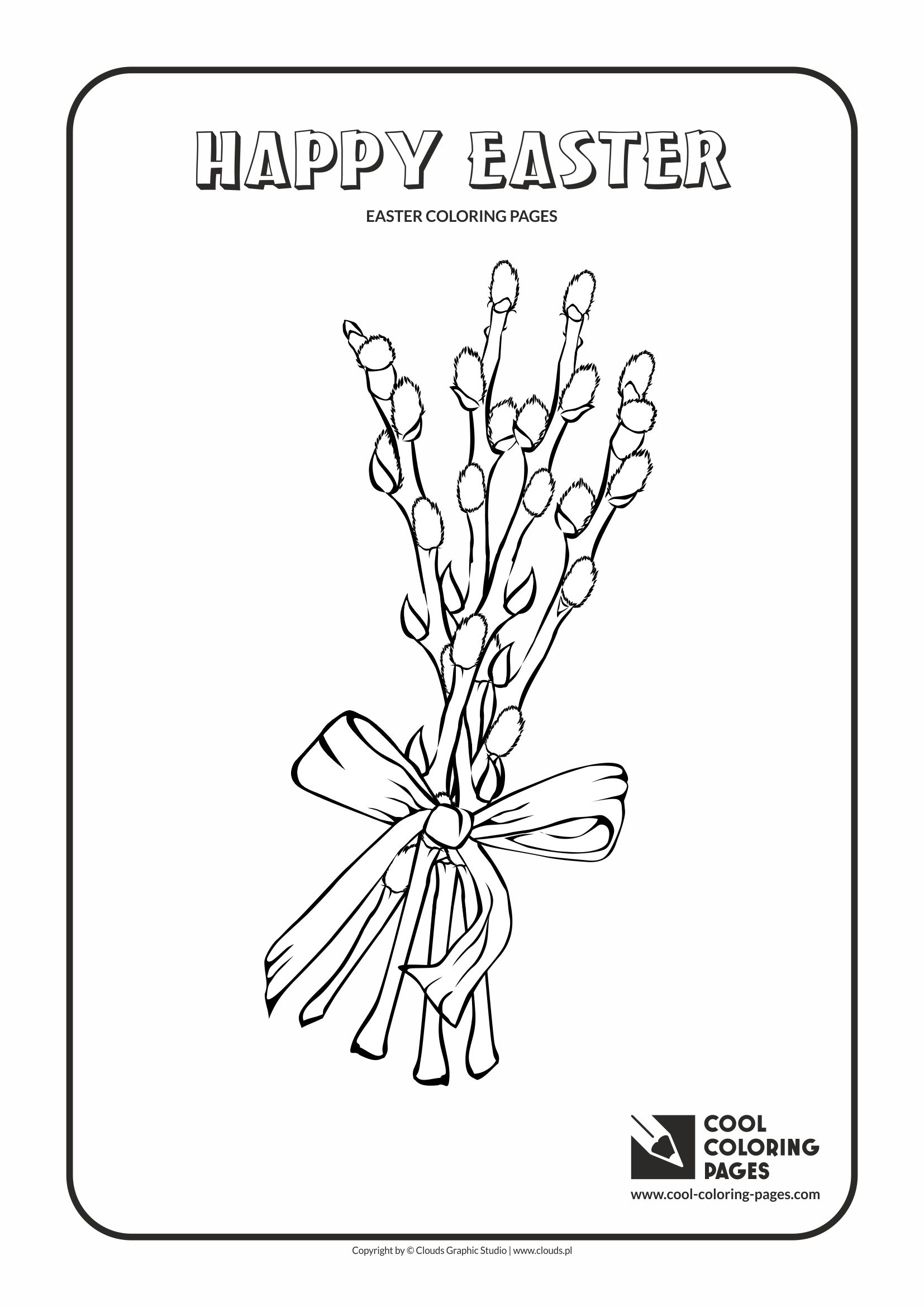 Cool Coloring Pages - Holidays / Easter palm / Coloring page with Easter palm