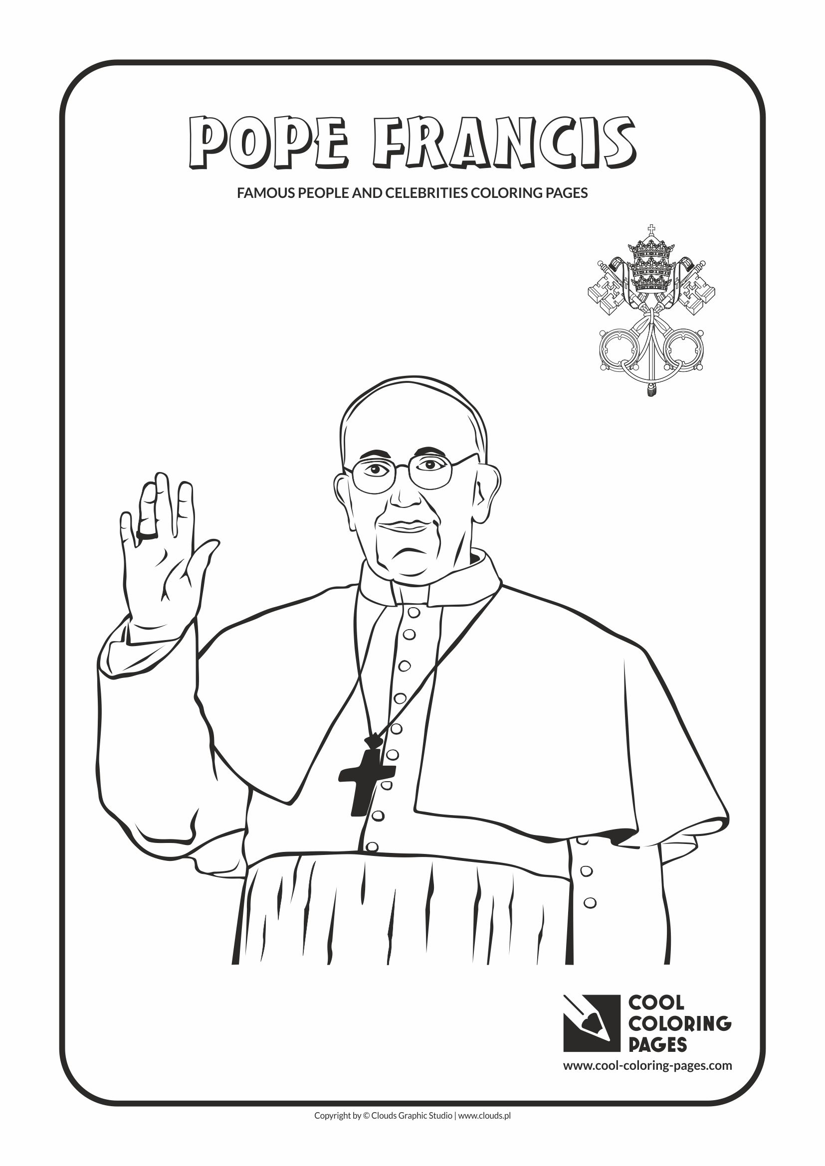 Cool Coloring Pages - Others / Pope Francis / Coloring page with Pope Francis