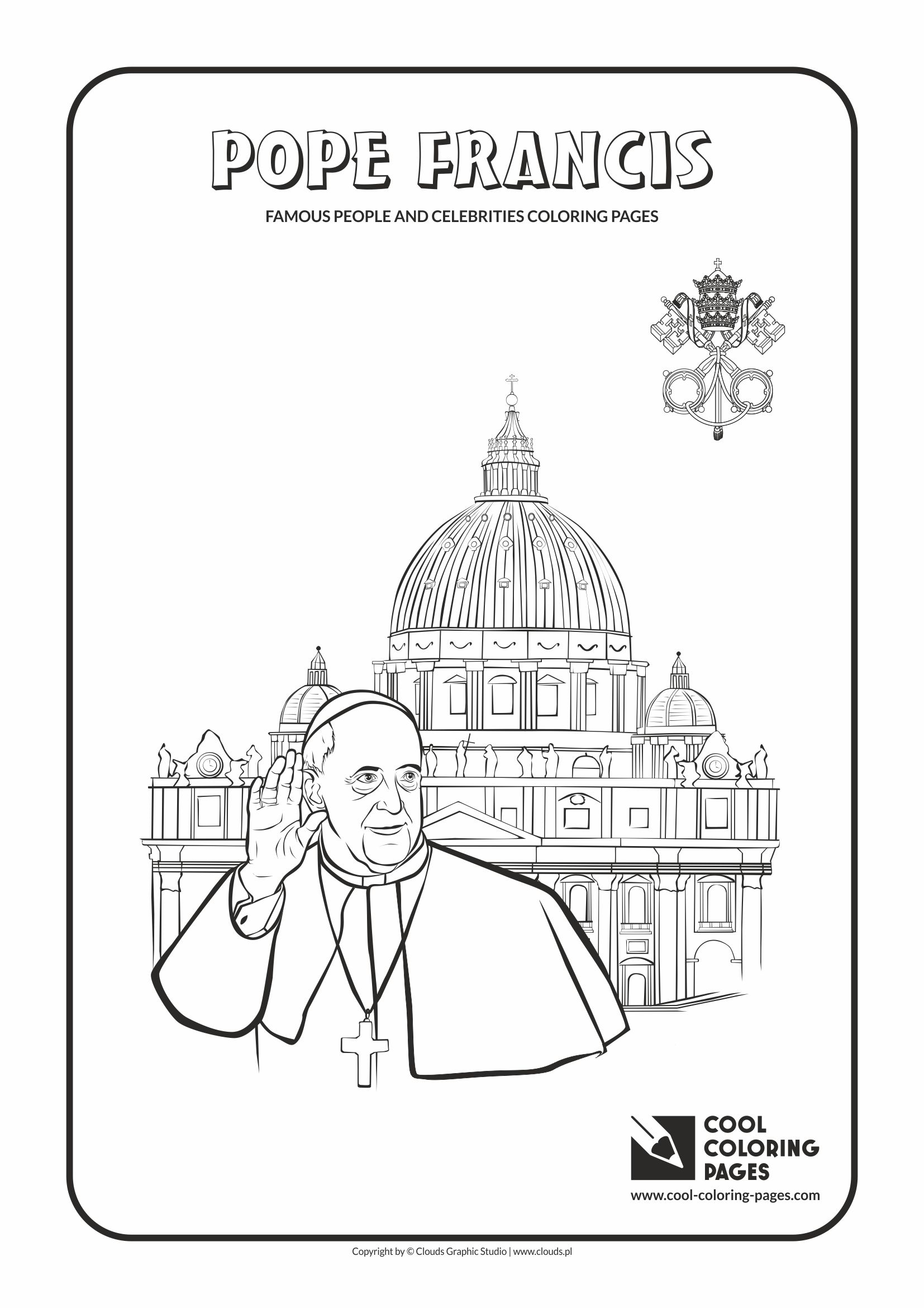 Cool Coloring Pages - Others / Pope Francis / Coloring page with Pope Francis