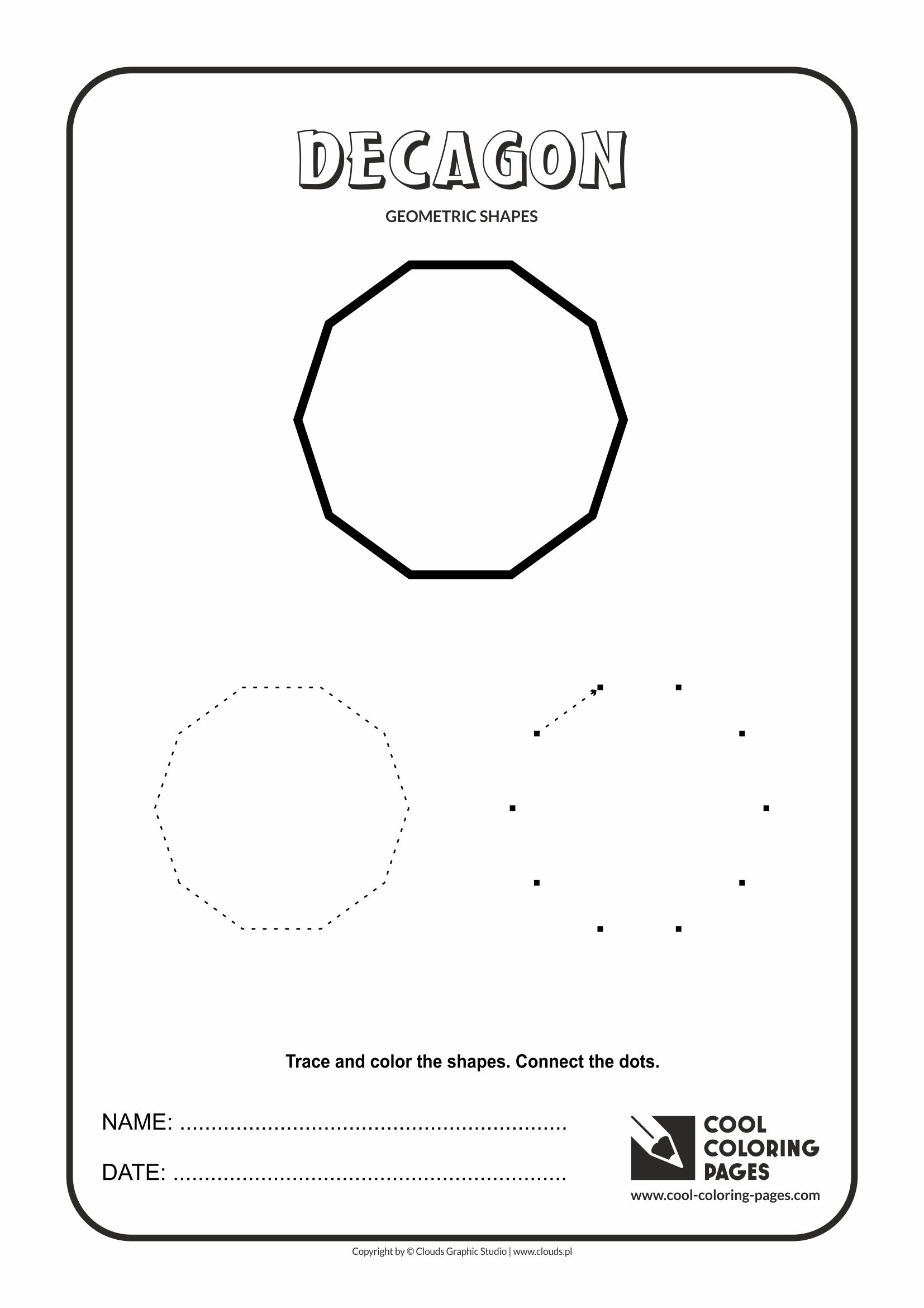 Cool Coloring Pages - Geometric shapes / Decagon
