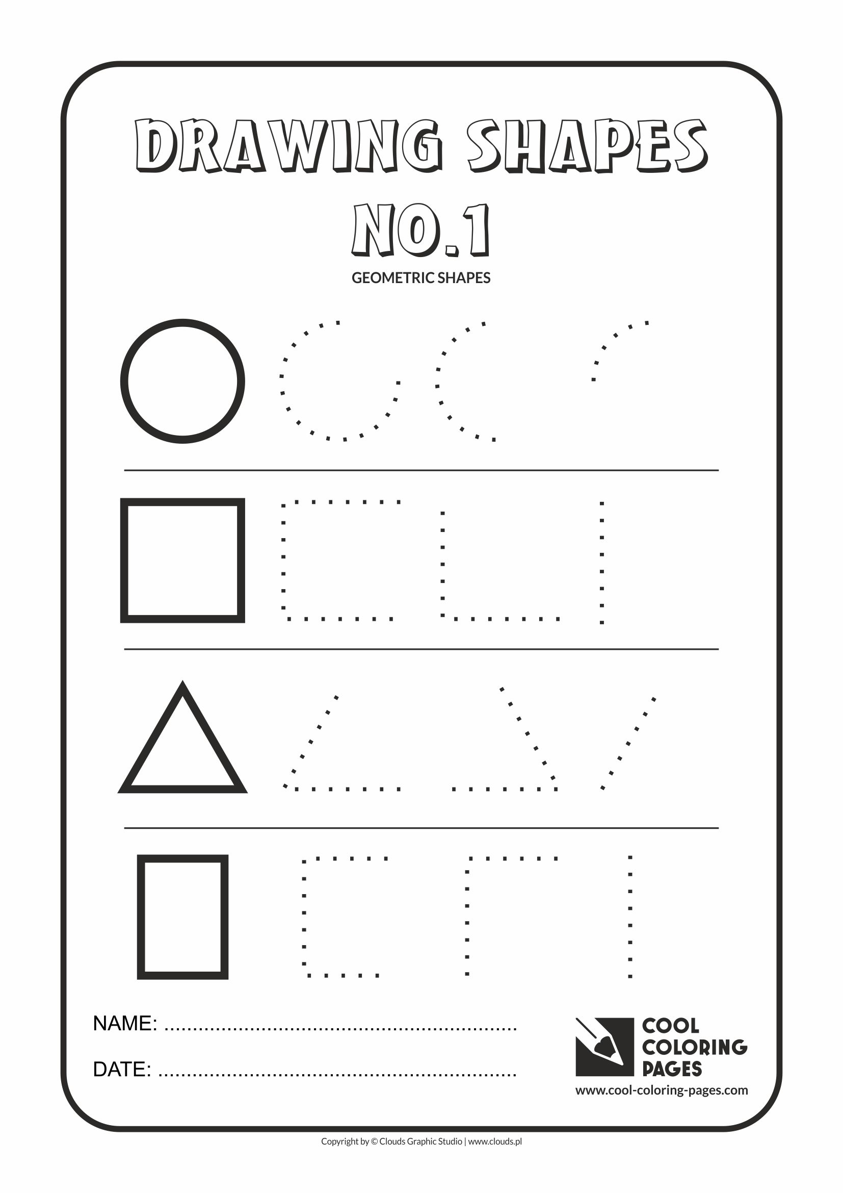 Cool Coloring Pages - Geometric shapes / Practice drawing shapes no 1