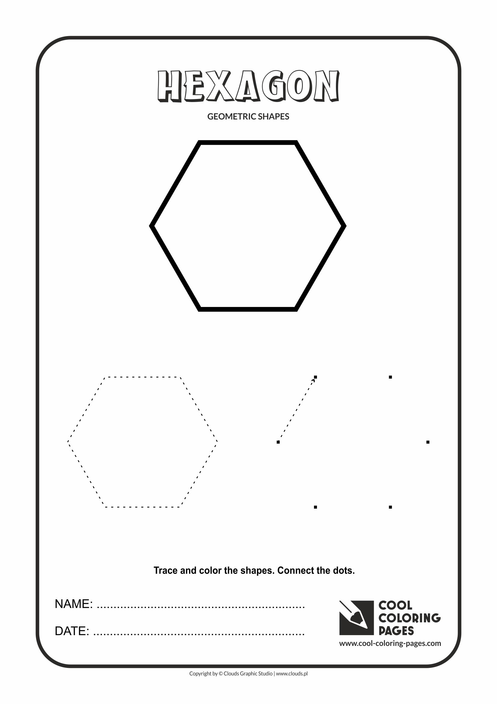 Cool Coloring Pages - Geometric shapes / Hexagon