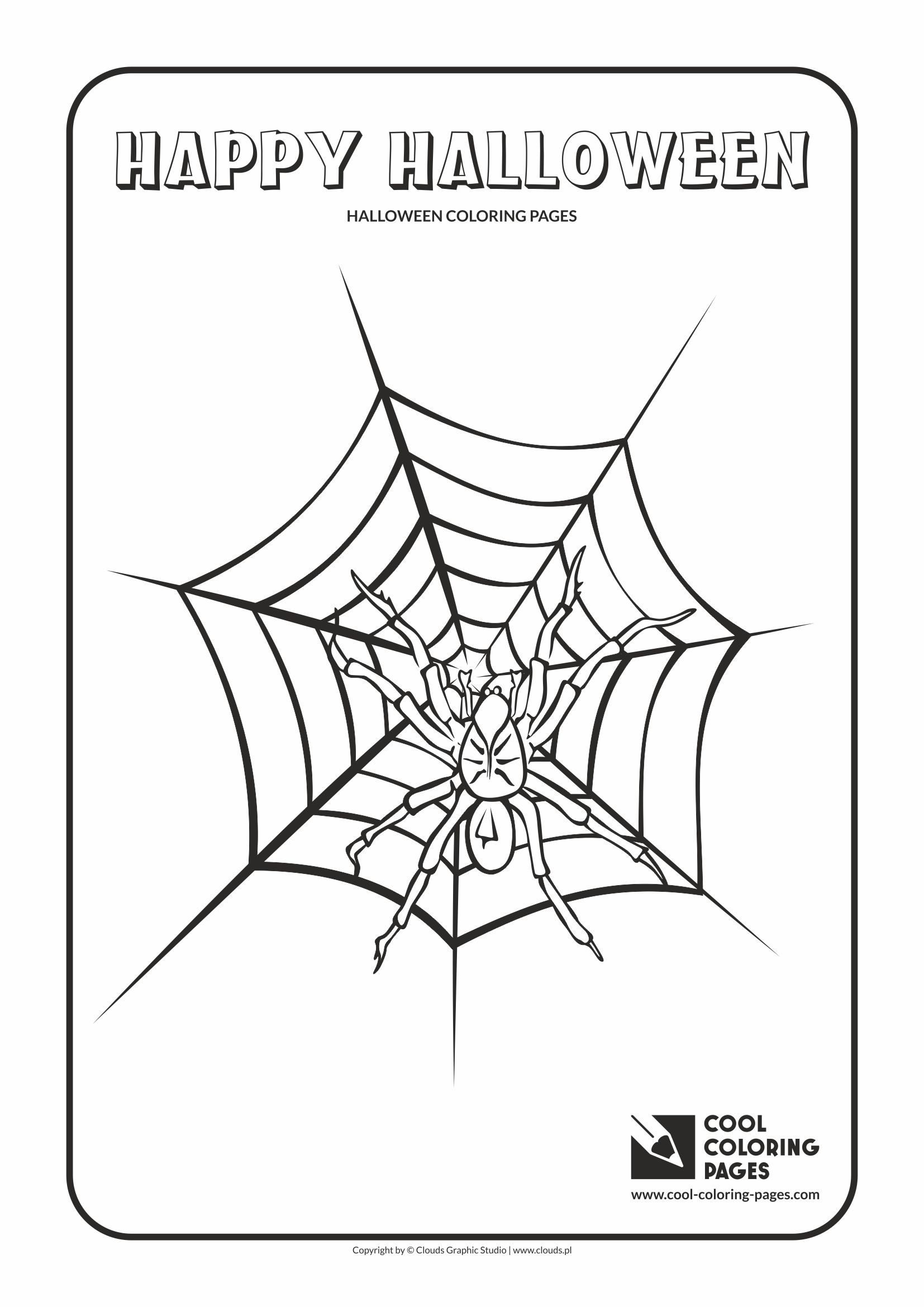 Cool Coloring Pages - Holidays / Halloween spider / Coloring page with Halloween spider