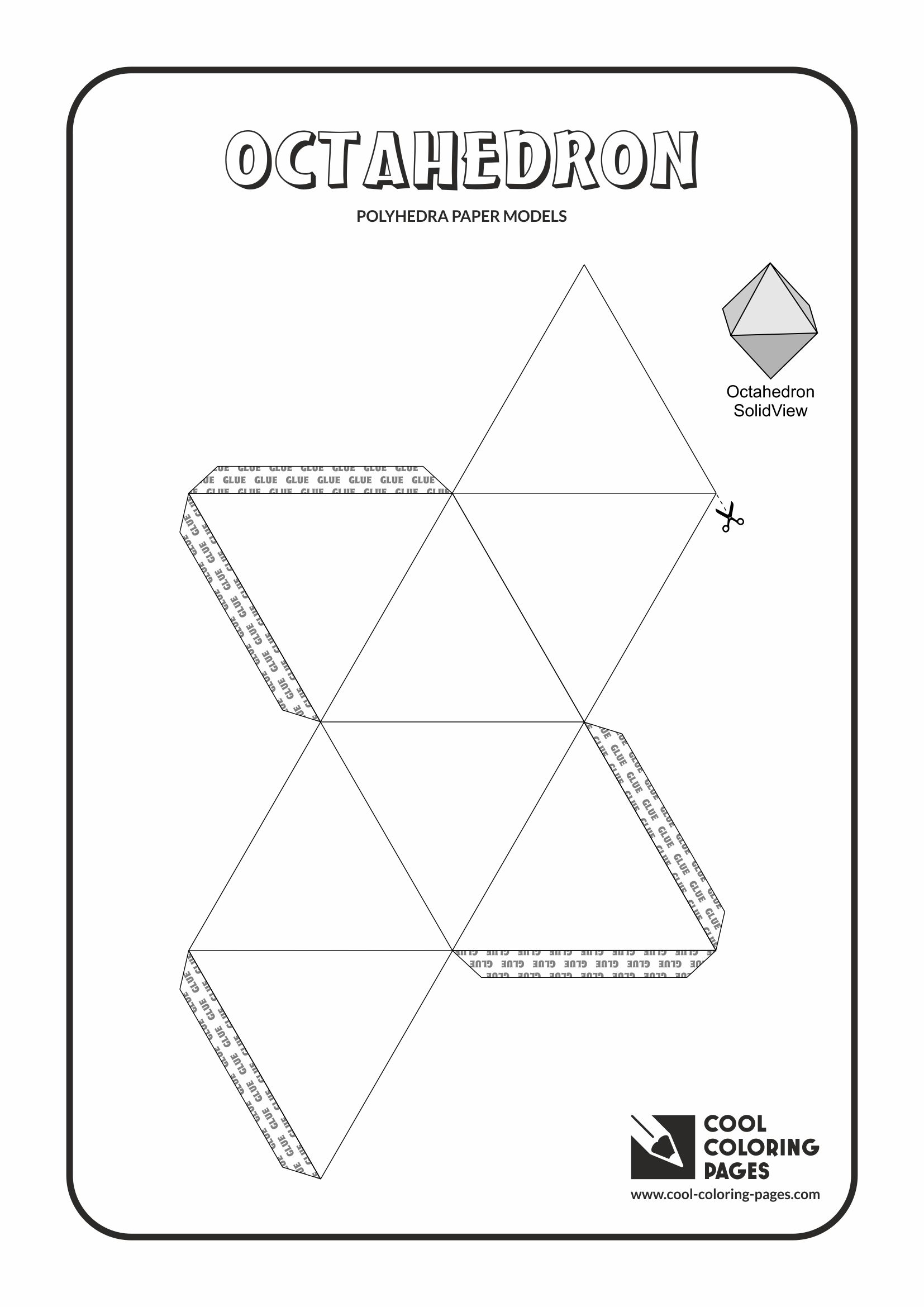 Cool Coloring Pages - Paper models of polyhedra / Paper solids models / Octahedron