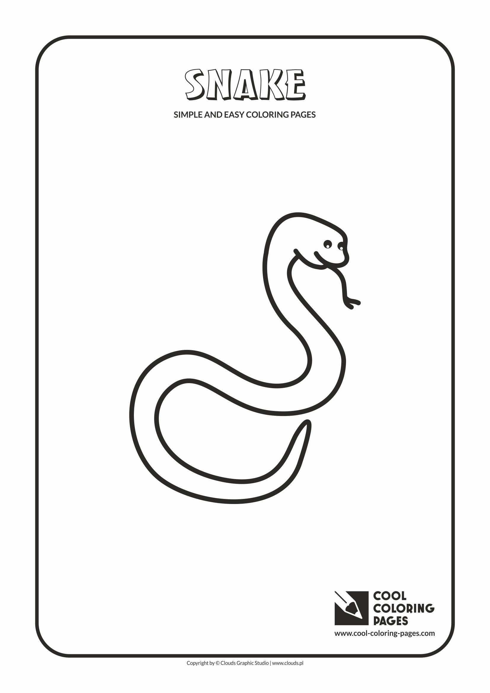 Simple and easy coloring pages for toddlers - Snake