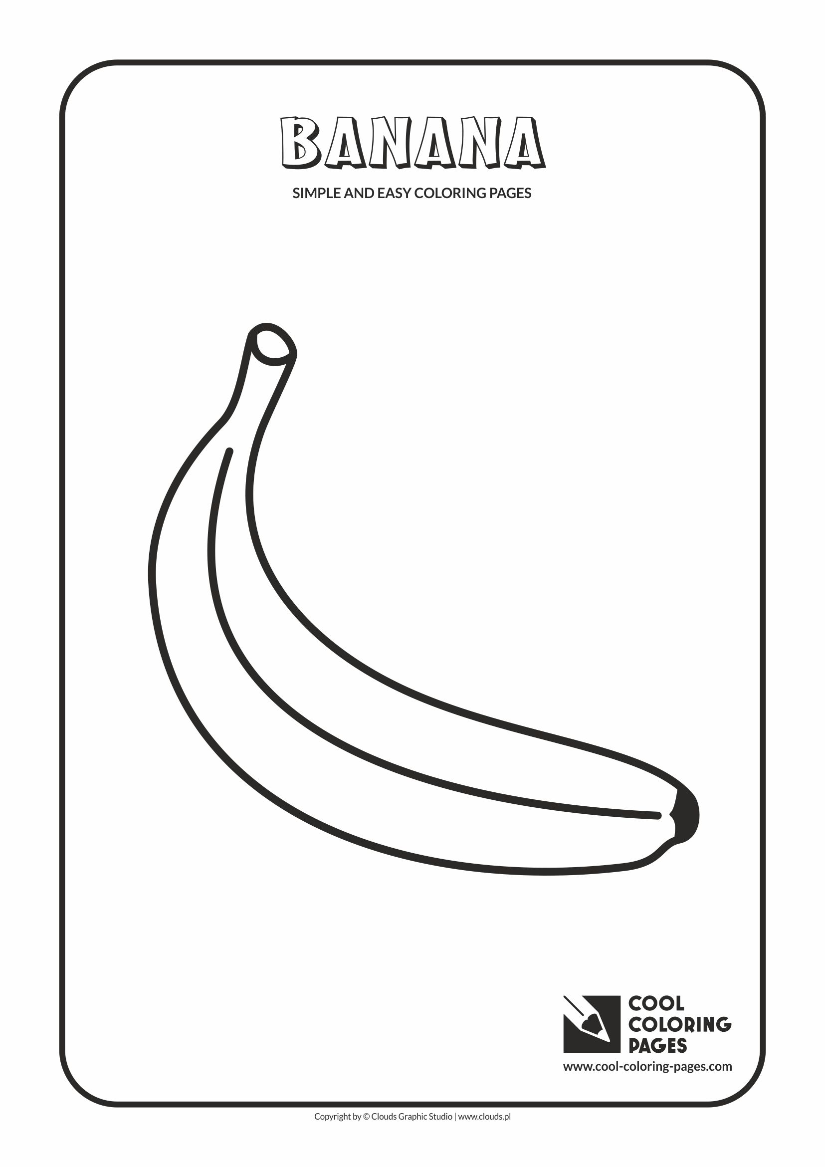 Simple and easy coloring pages for toddlers - Banana
