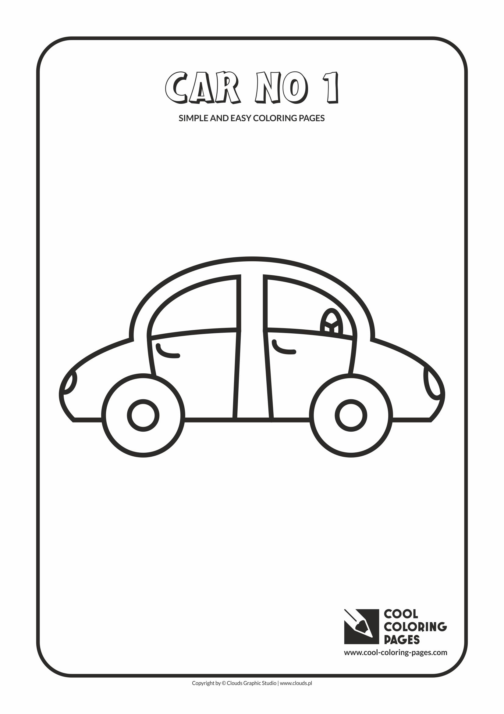 Simple and easy coloring pages for toddlers - Car no 1