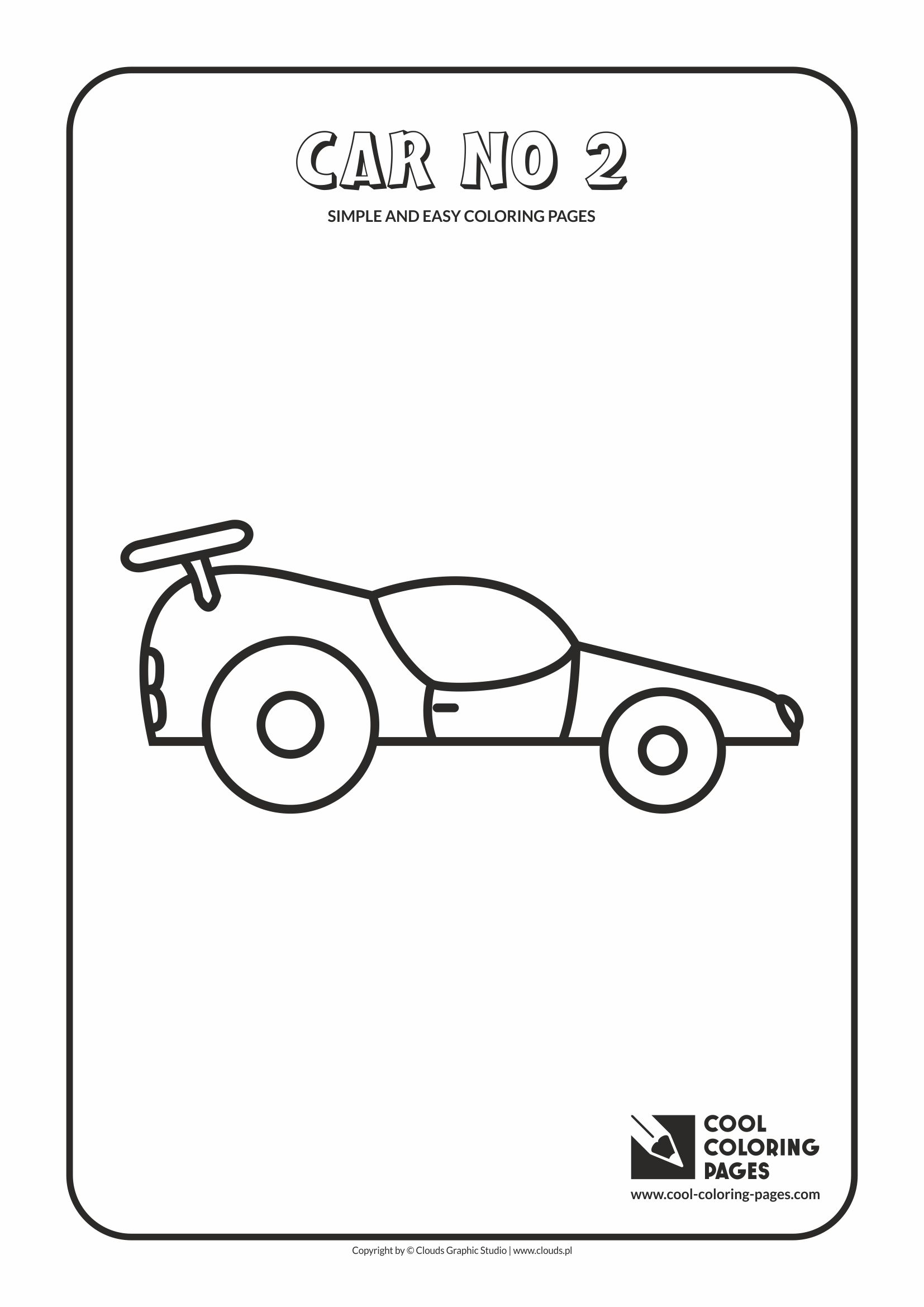 Simple and easy coloring pages for toddlers - Car no 2