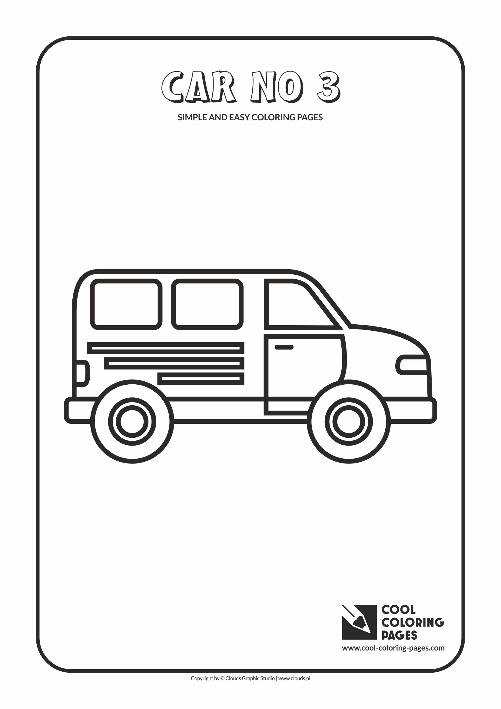 Simple and easy coloring pages for toddlers - Car no 3