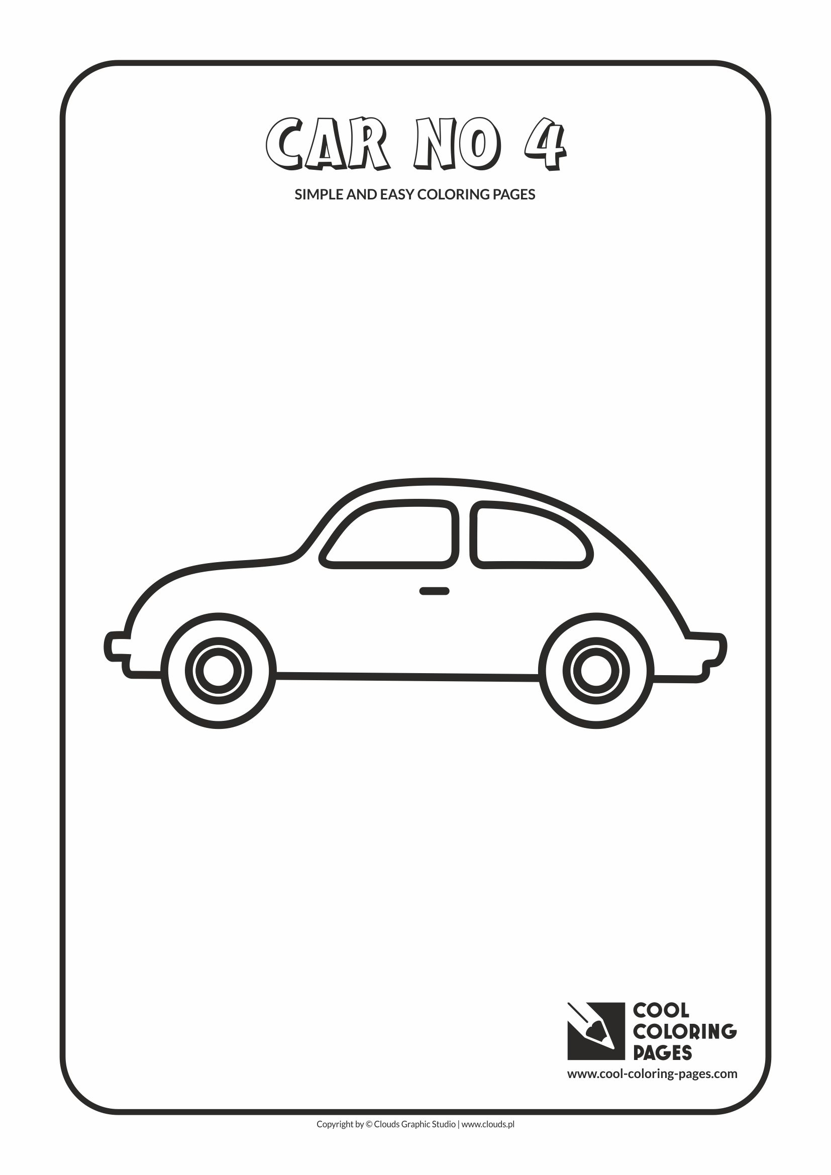 Simple and easy coloring pages for toddlers - Car no 4