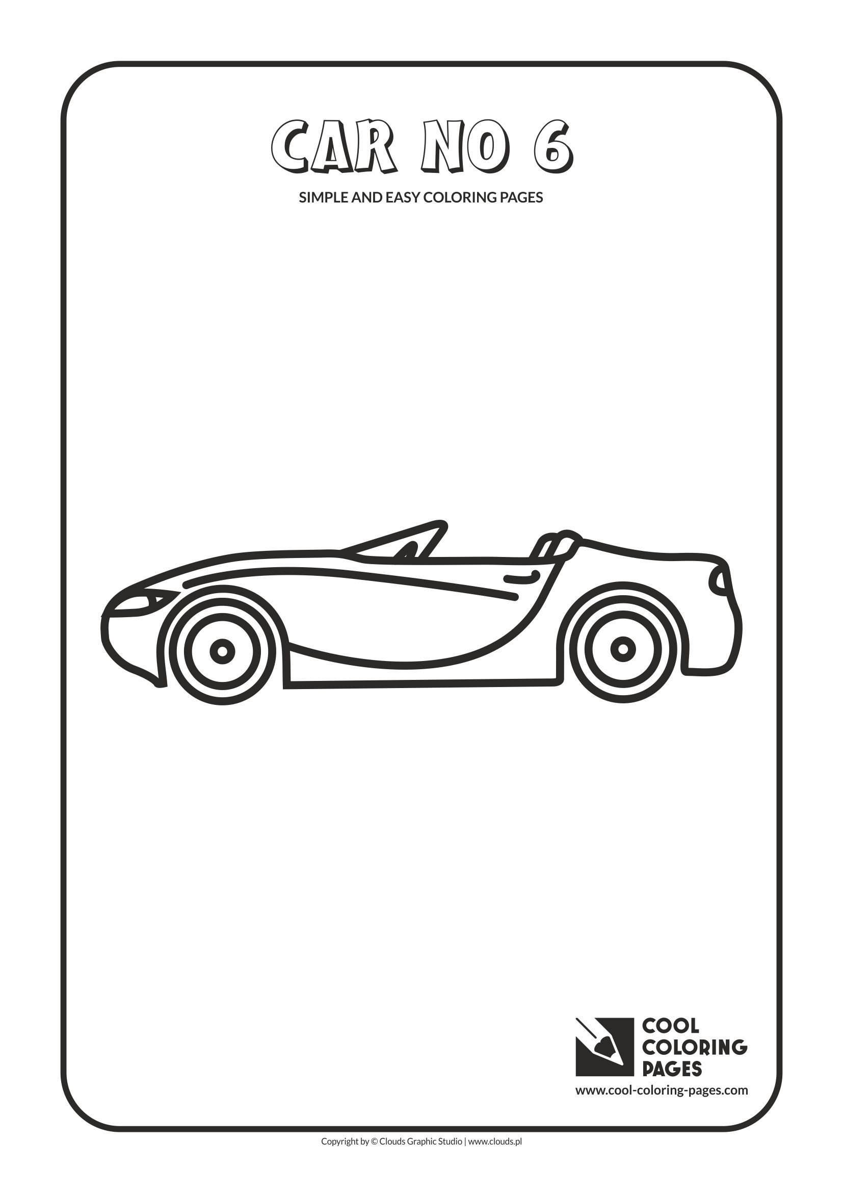 Simple and easy coloring pages for toddlers - Car no 6