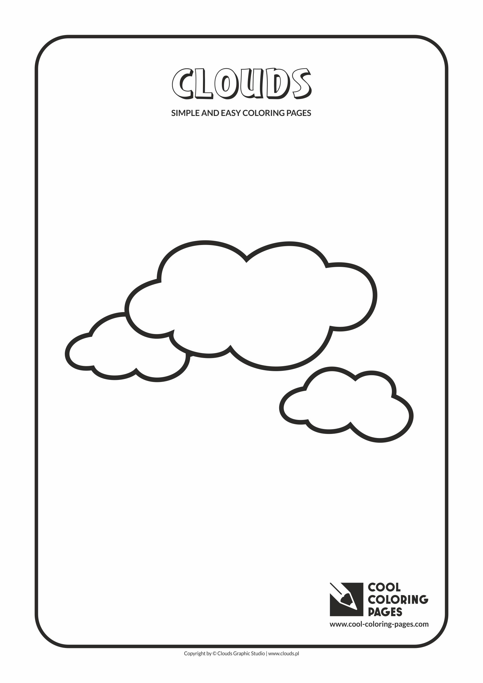 Simple and easy coloring pages for toddlers - Clouds