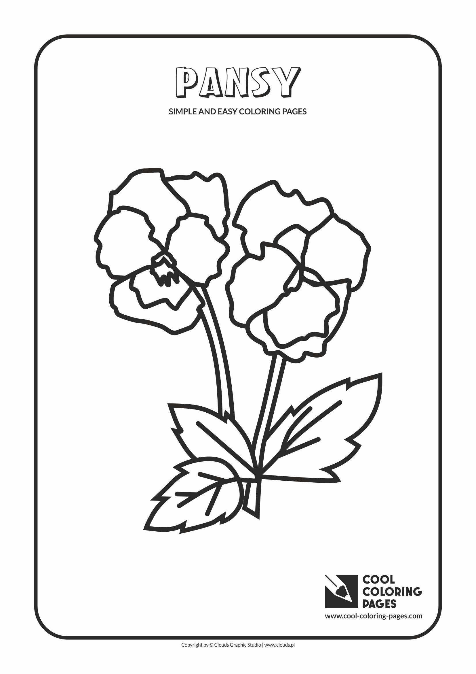 Simple and easy coloring pages for toddlers - Pansy