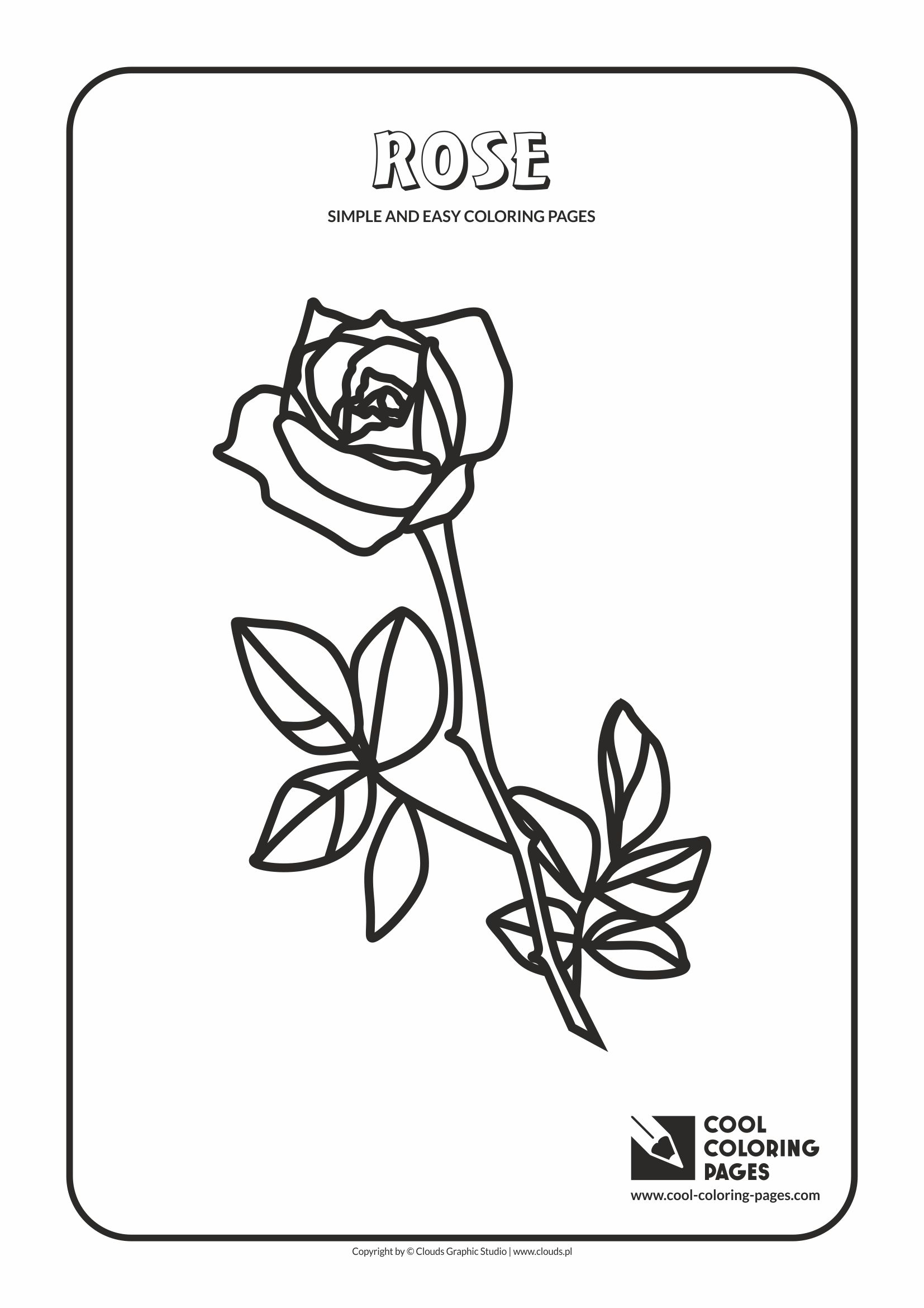 Simple and easy coloring pages for toddlers - Rose