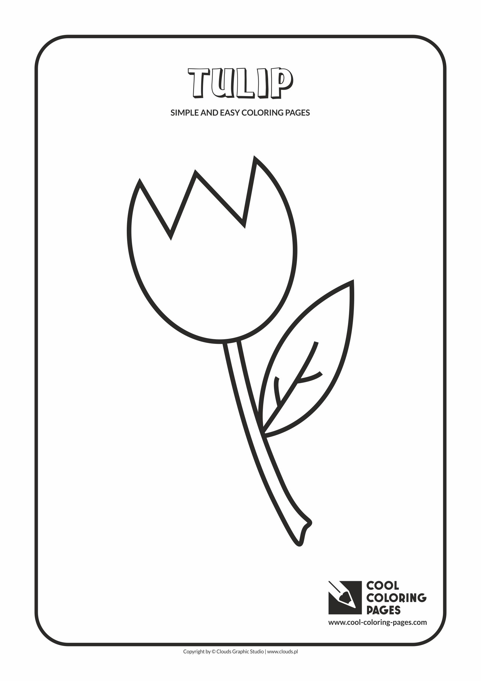 Simple and easy coloring pages for toddlers - Tulip