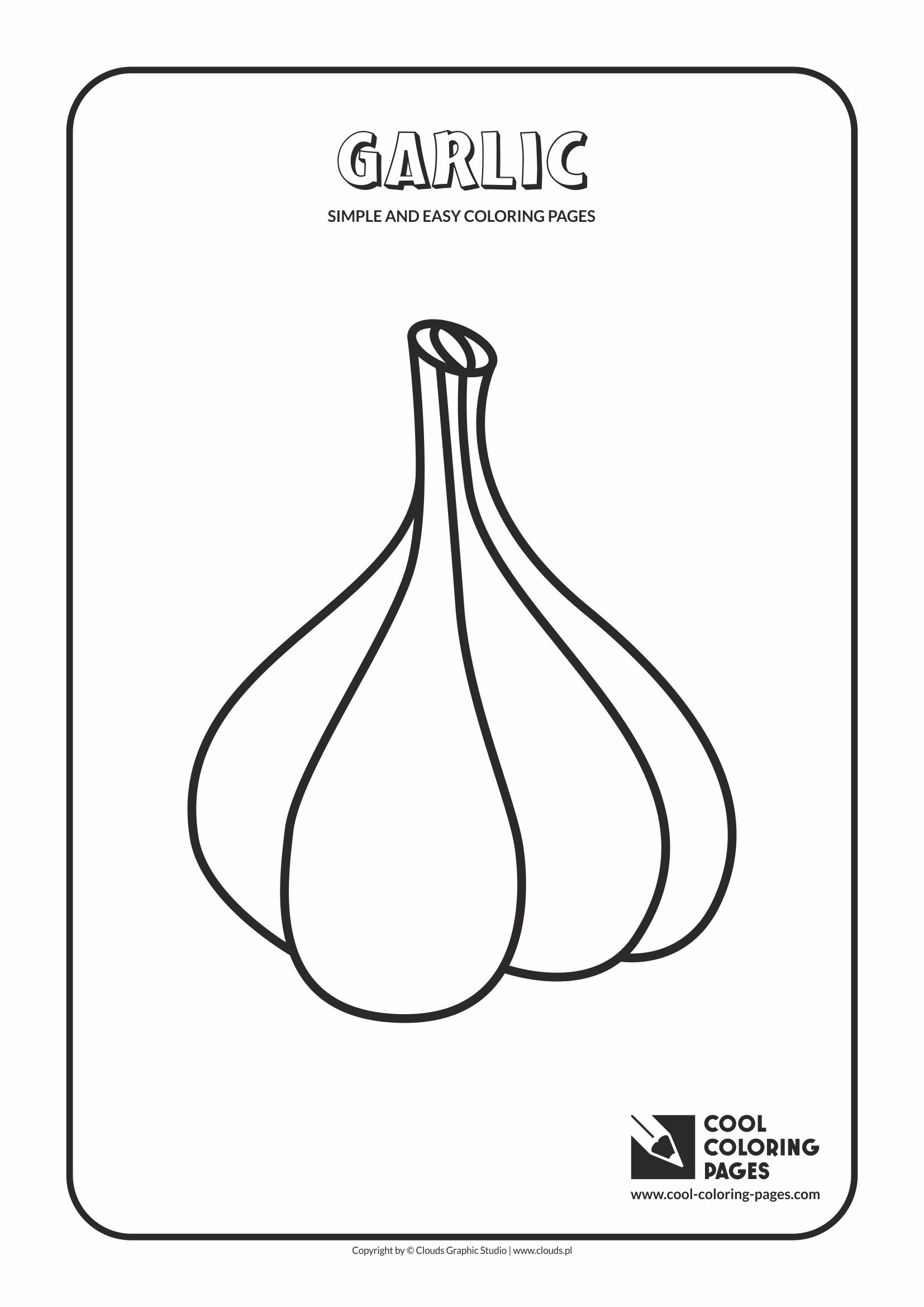 Simple and easy coloring pages for toddlers - Garlic