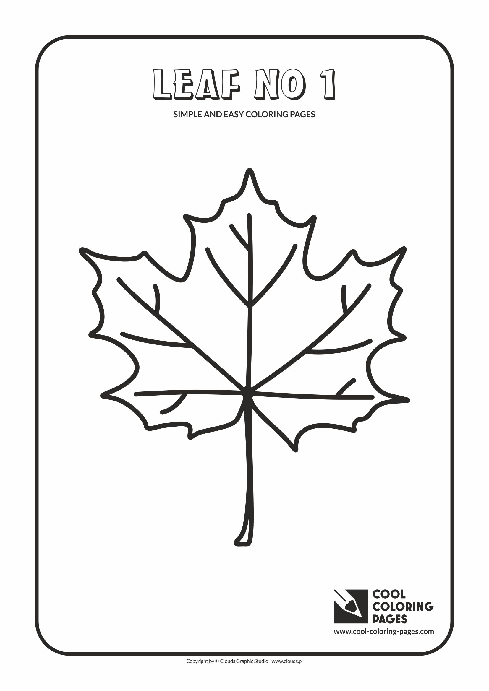 Simple and easy coloring pages for toddlers - Leaf no 1