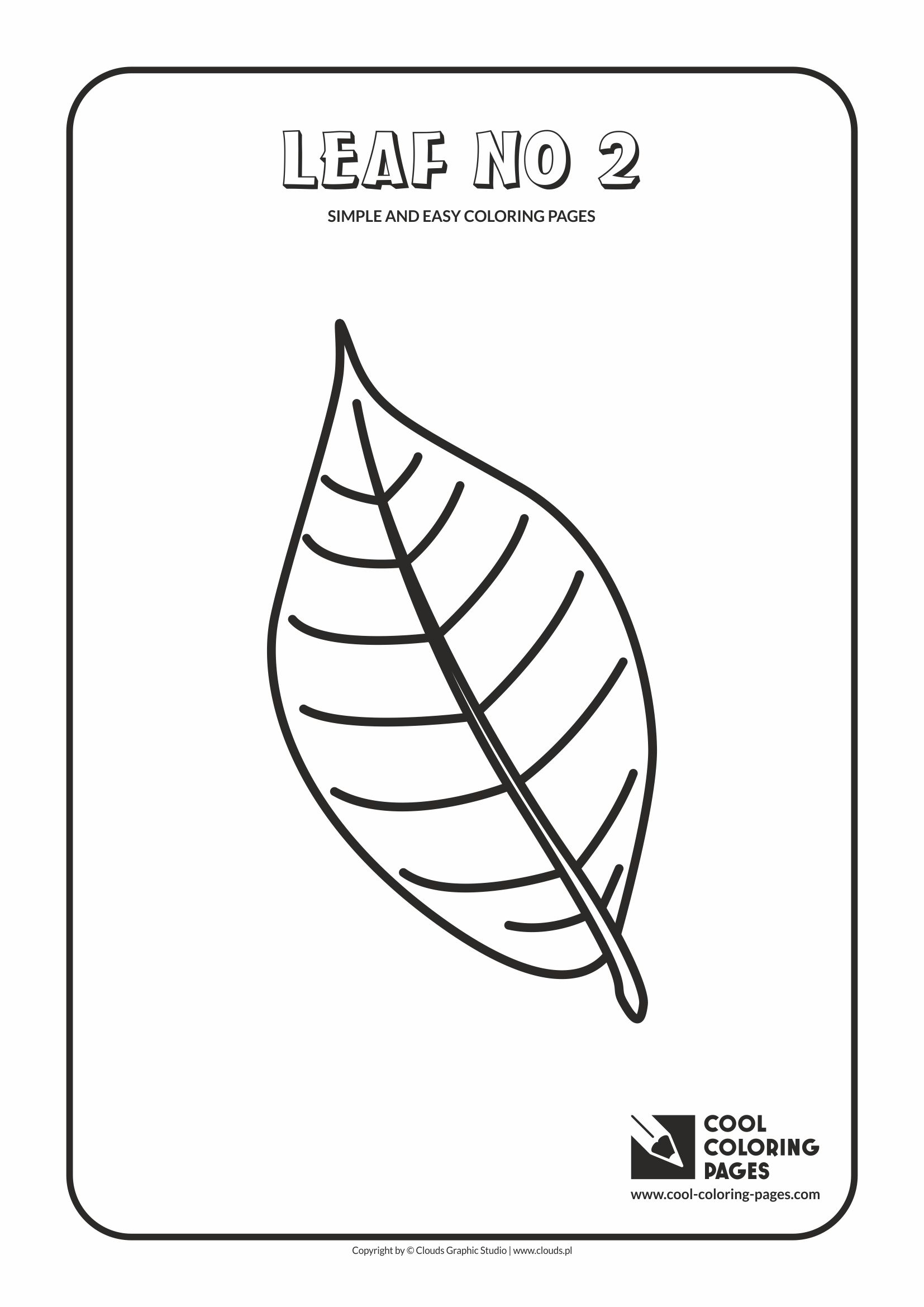 Simple and easy coloring pages for toddlers - Leaf no 2