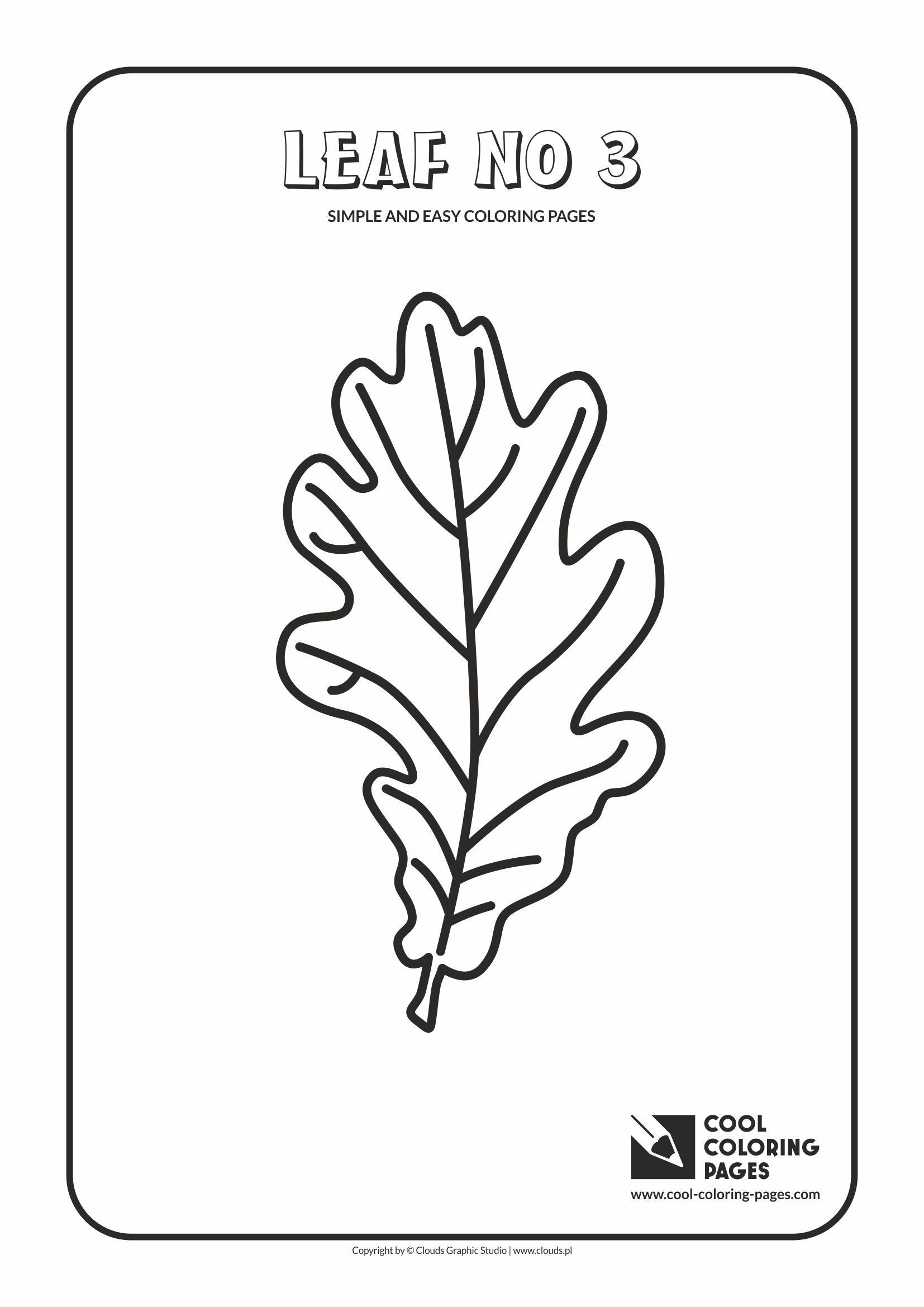 Simple and easy coloring pages for toddlers - Leaf no 3