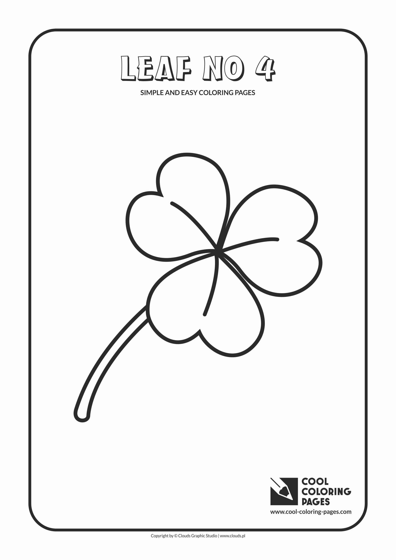 Simple and easy coloring pages for toddlers - Leaf no 4