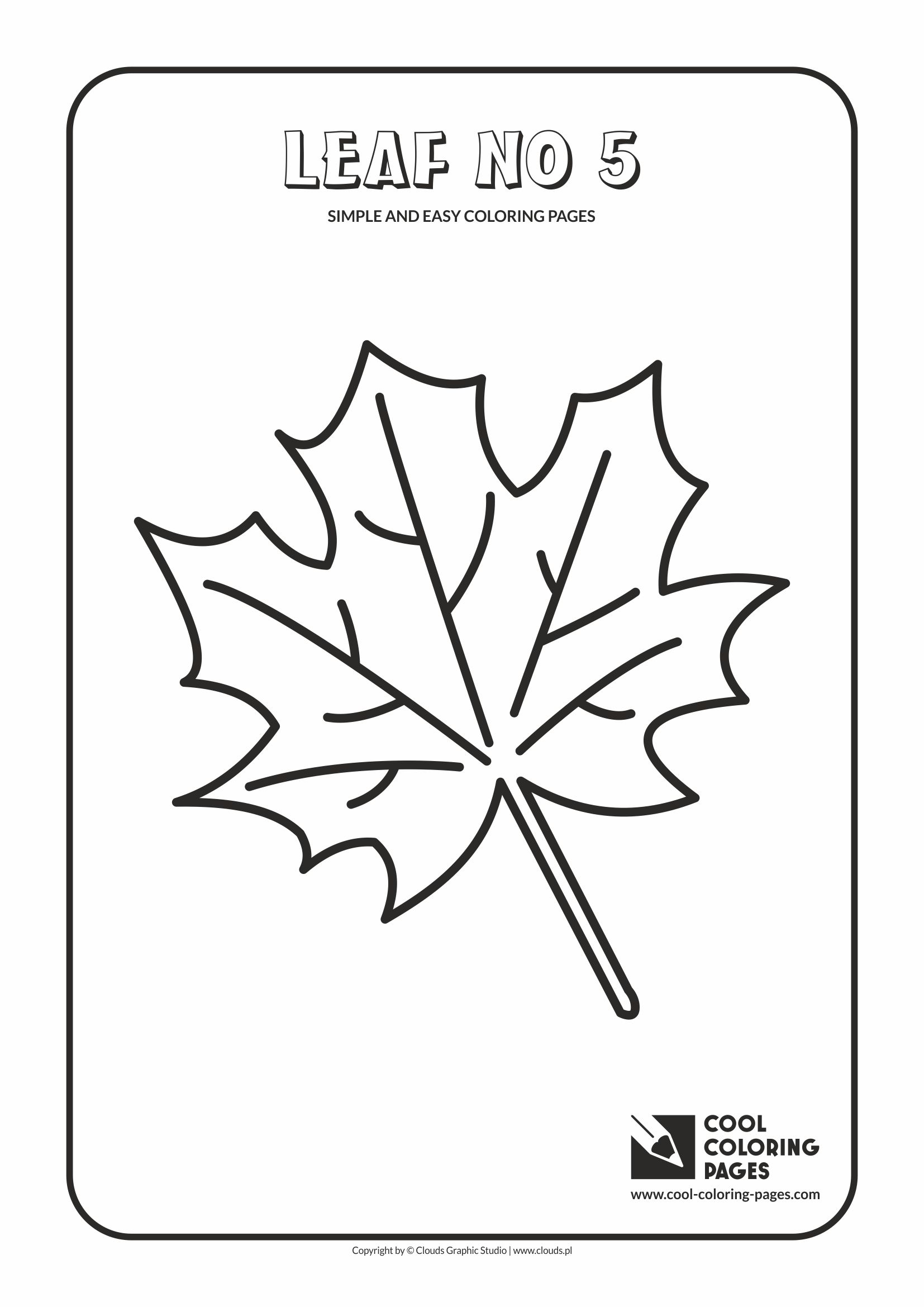 Simple and easy coloring pages for toddlers - Leaf no 5