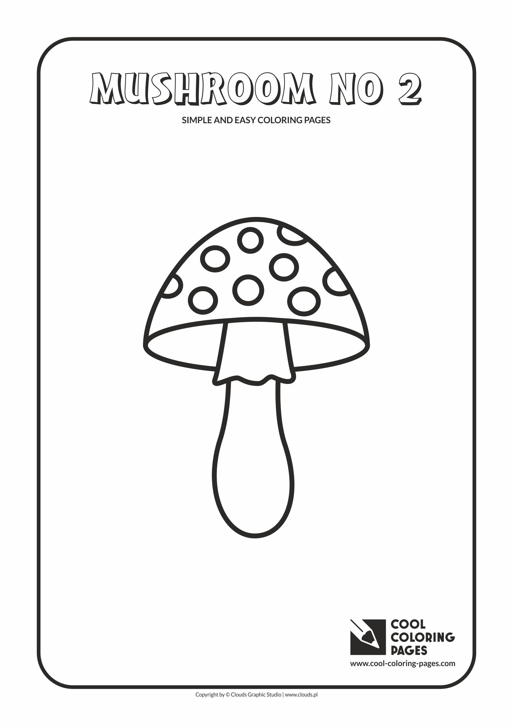 Simple and easy coloring pages for toddlers - Mushroom no 2
