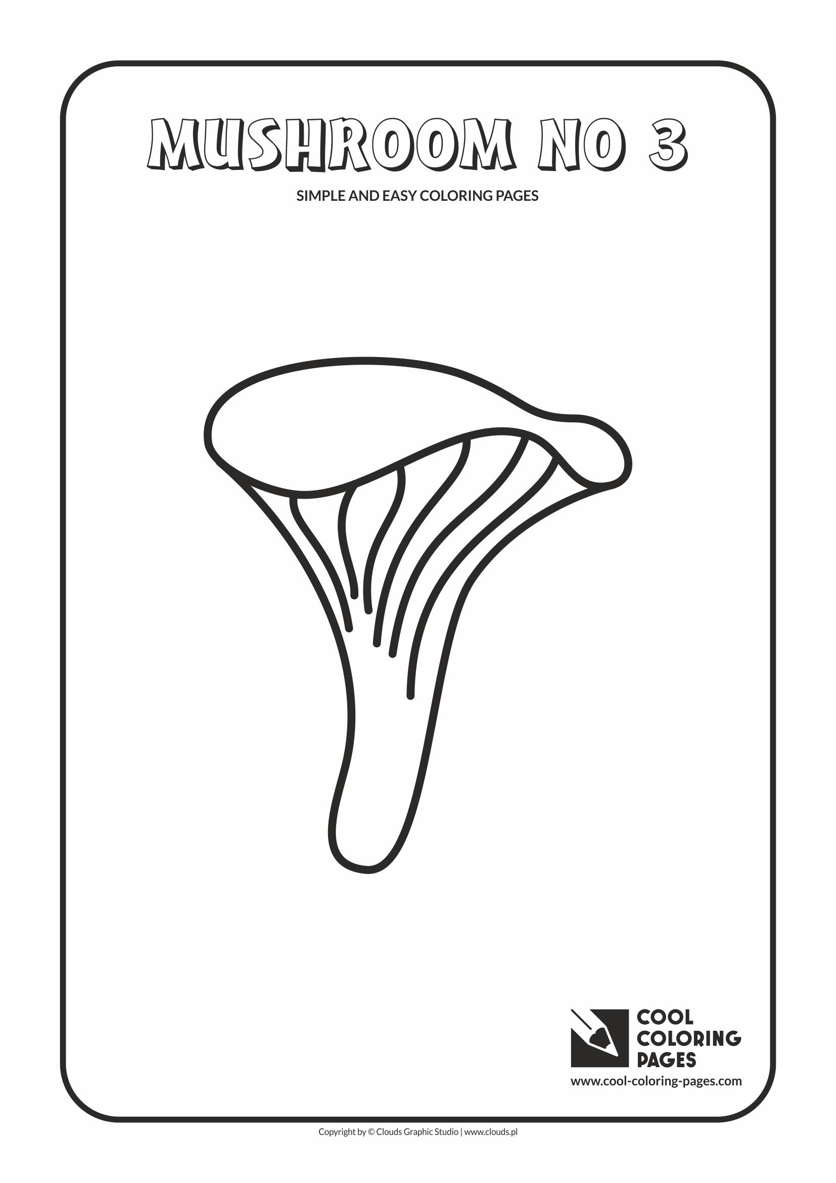 Simple and easy coloring pages for toddlers - Mushroom no 3