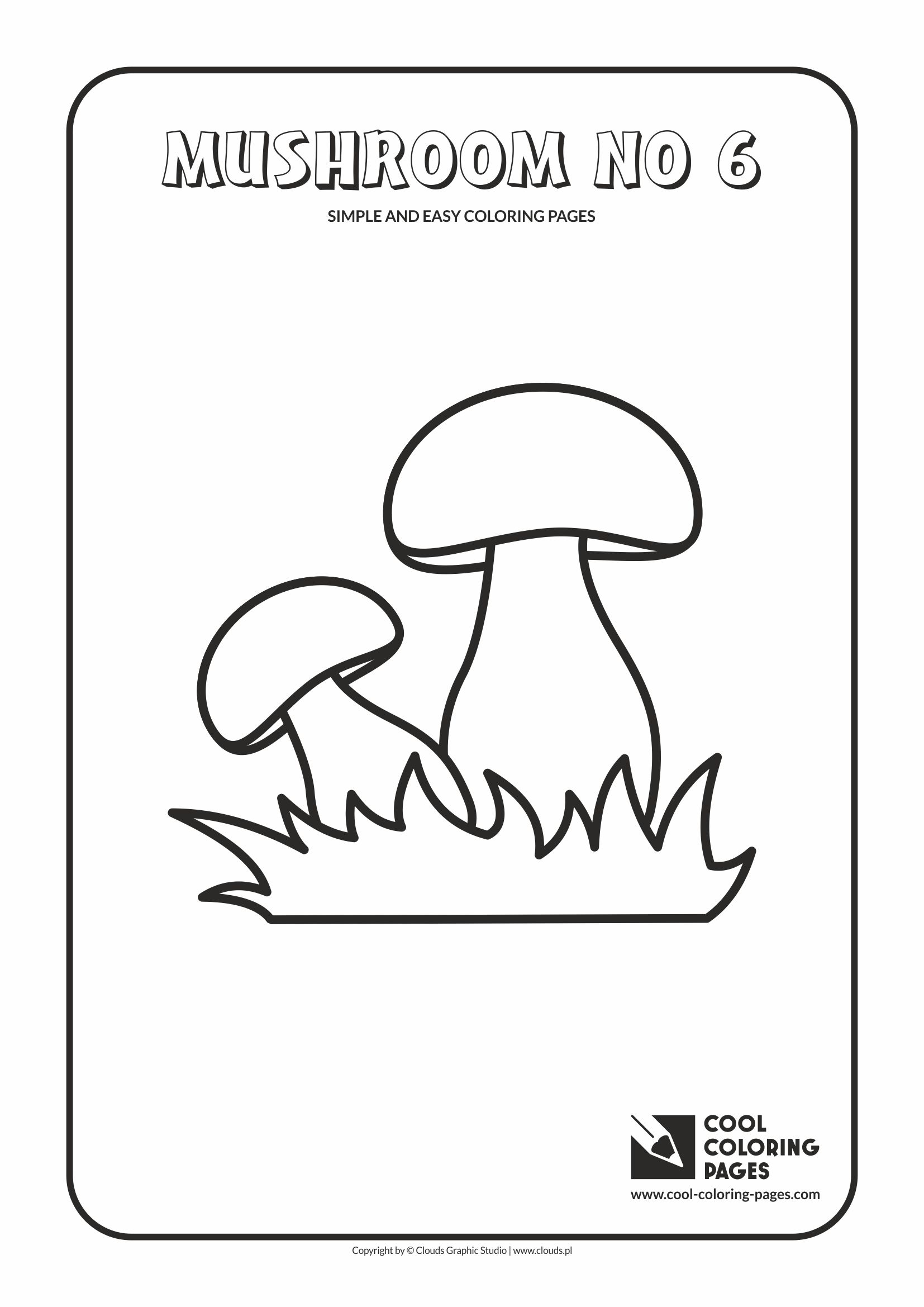 Simple and easy coloring pages for toddlers - Mushroom no 6