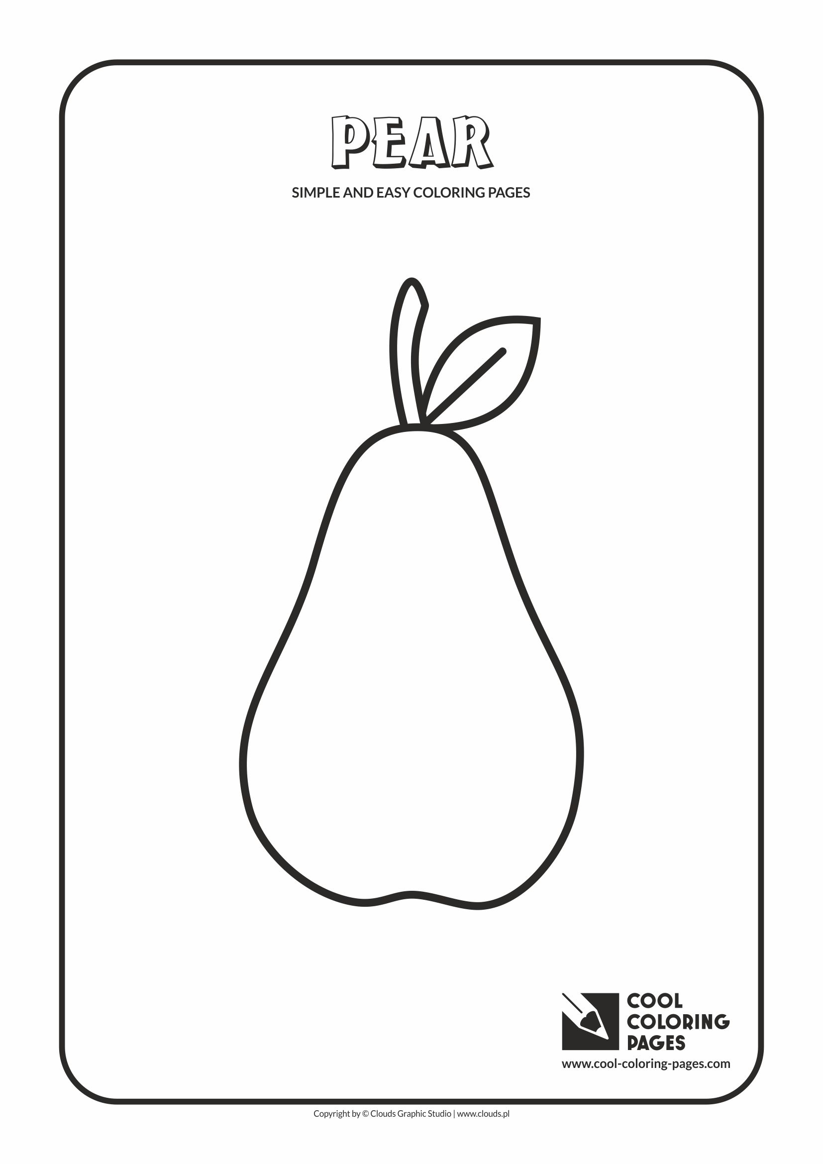 Simple and easy coloring pages for toddlers - Pear
