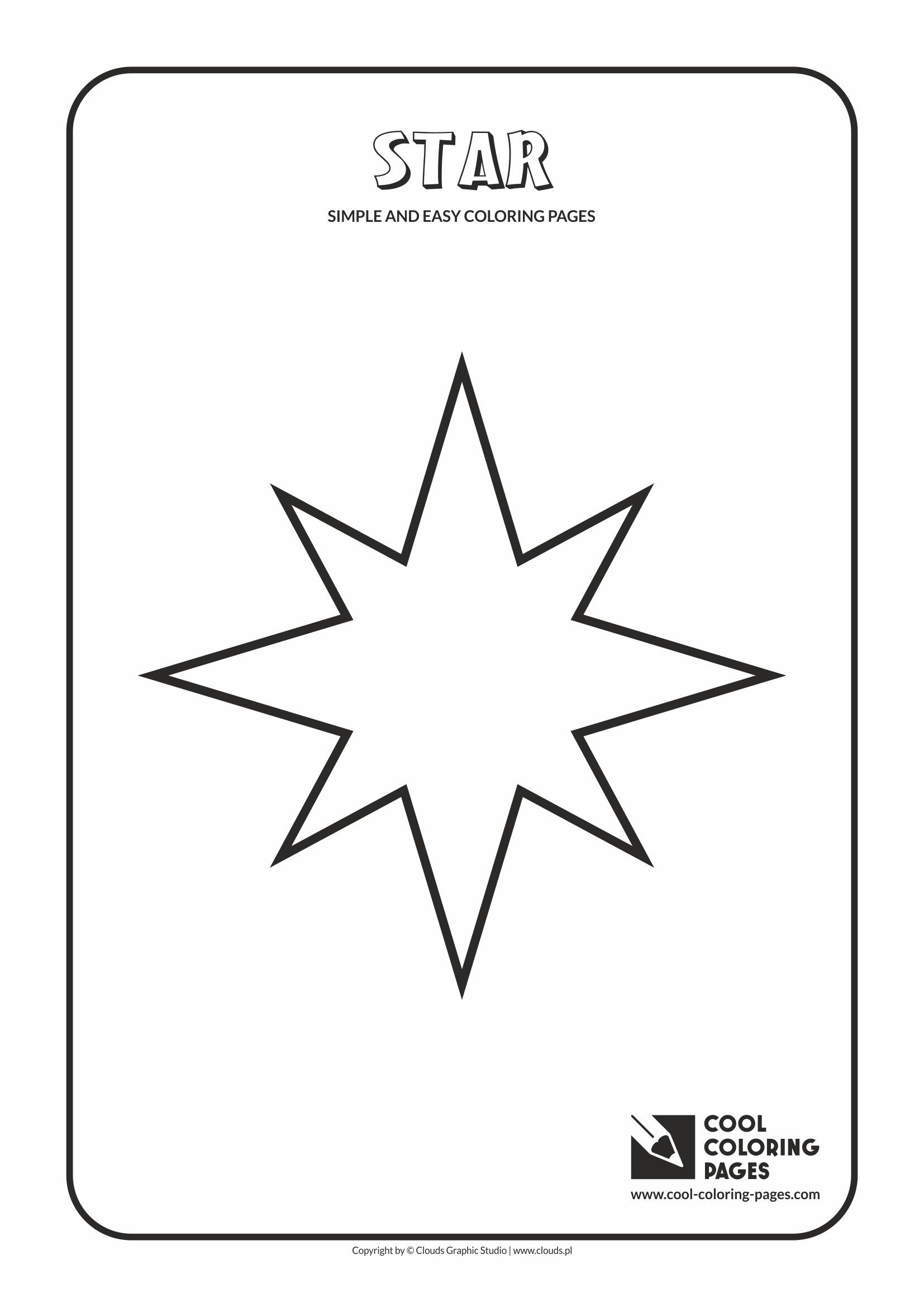 Simple and easy coloring pages for toddlers - Star