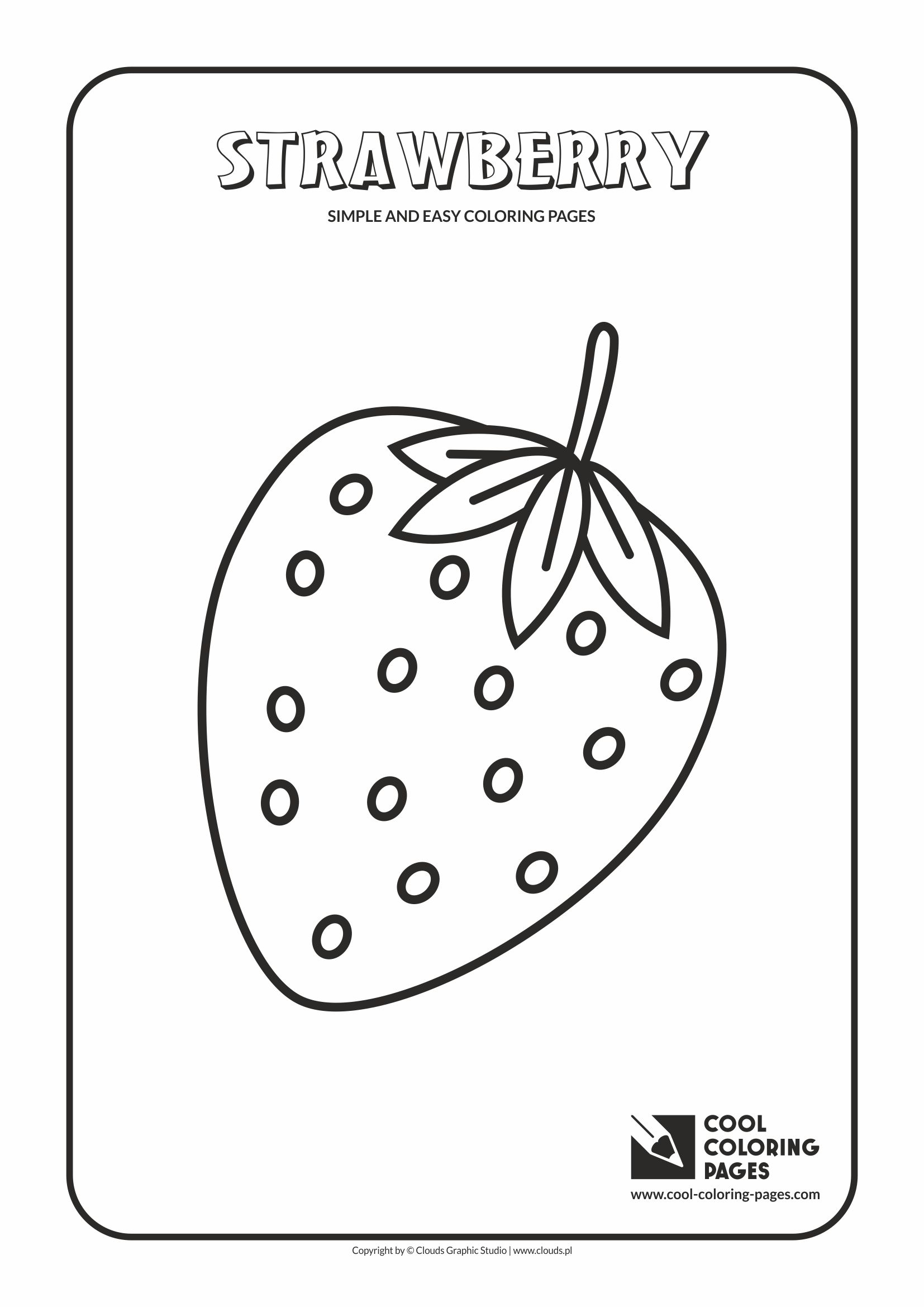Simple and easy coloring pages for toddlers - Strawberry