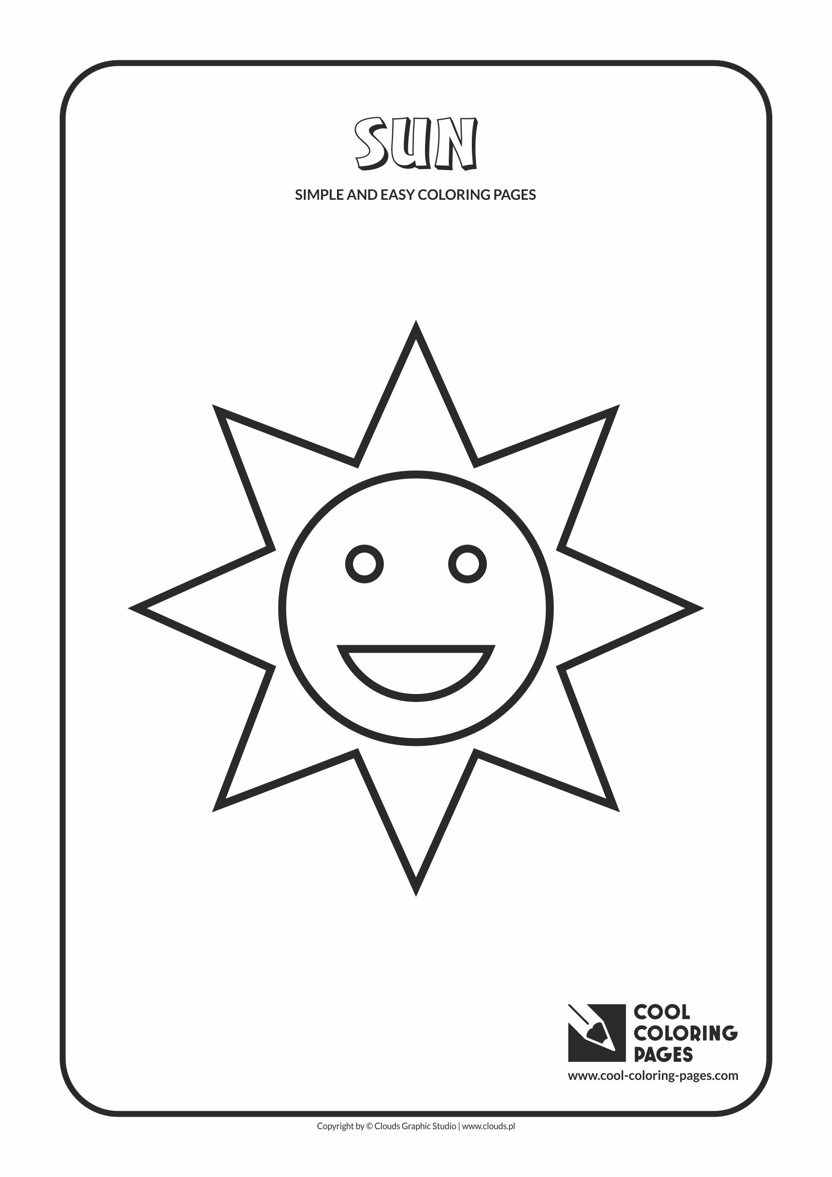 Simple and easy coloring pages for toddlers - Sun