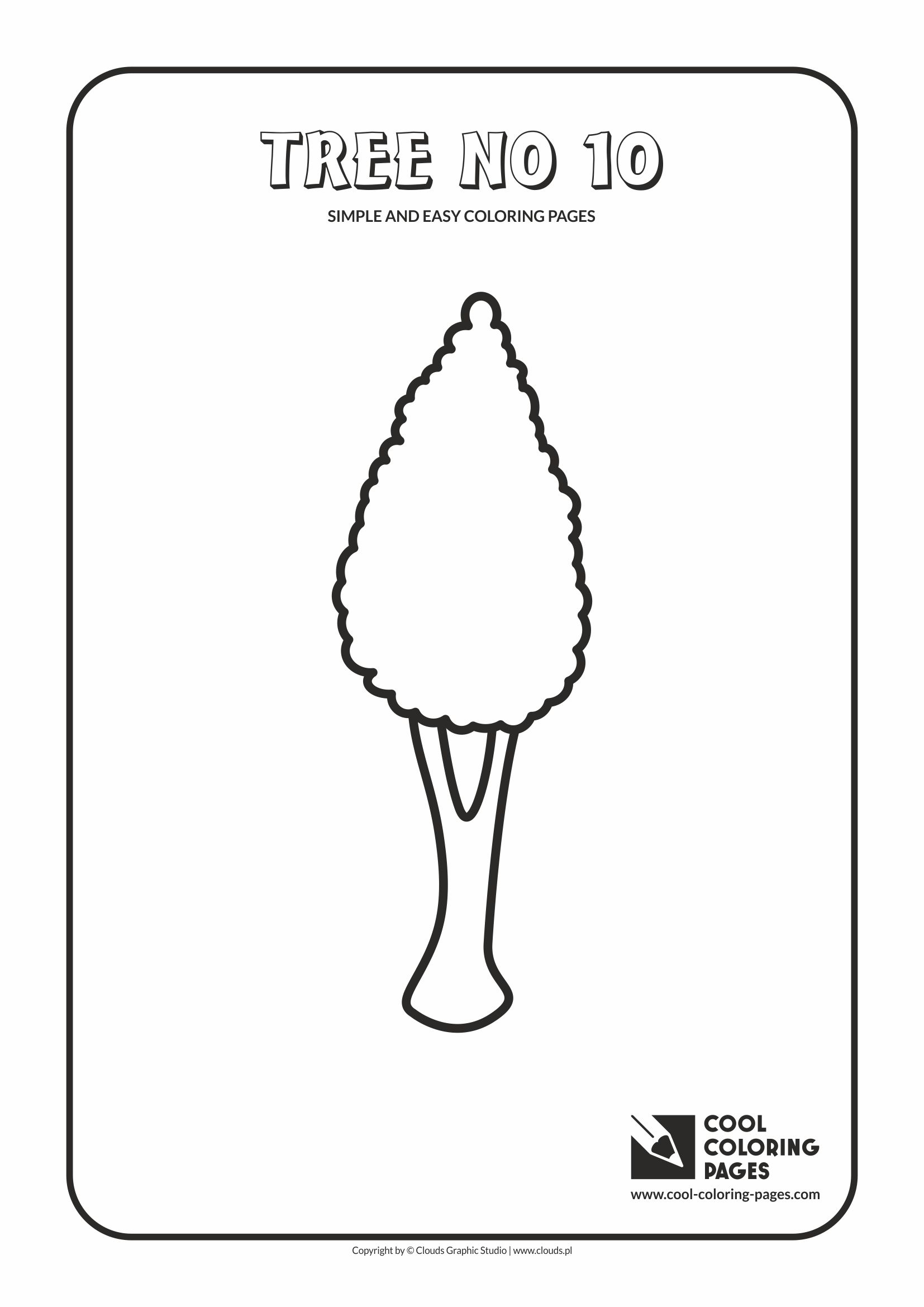 Simple and easy coloring pages for toddlers - Tree no 10