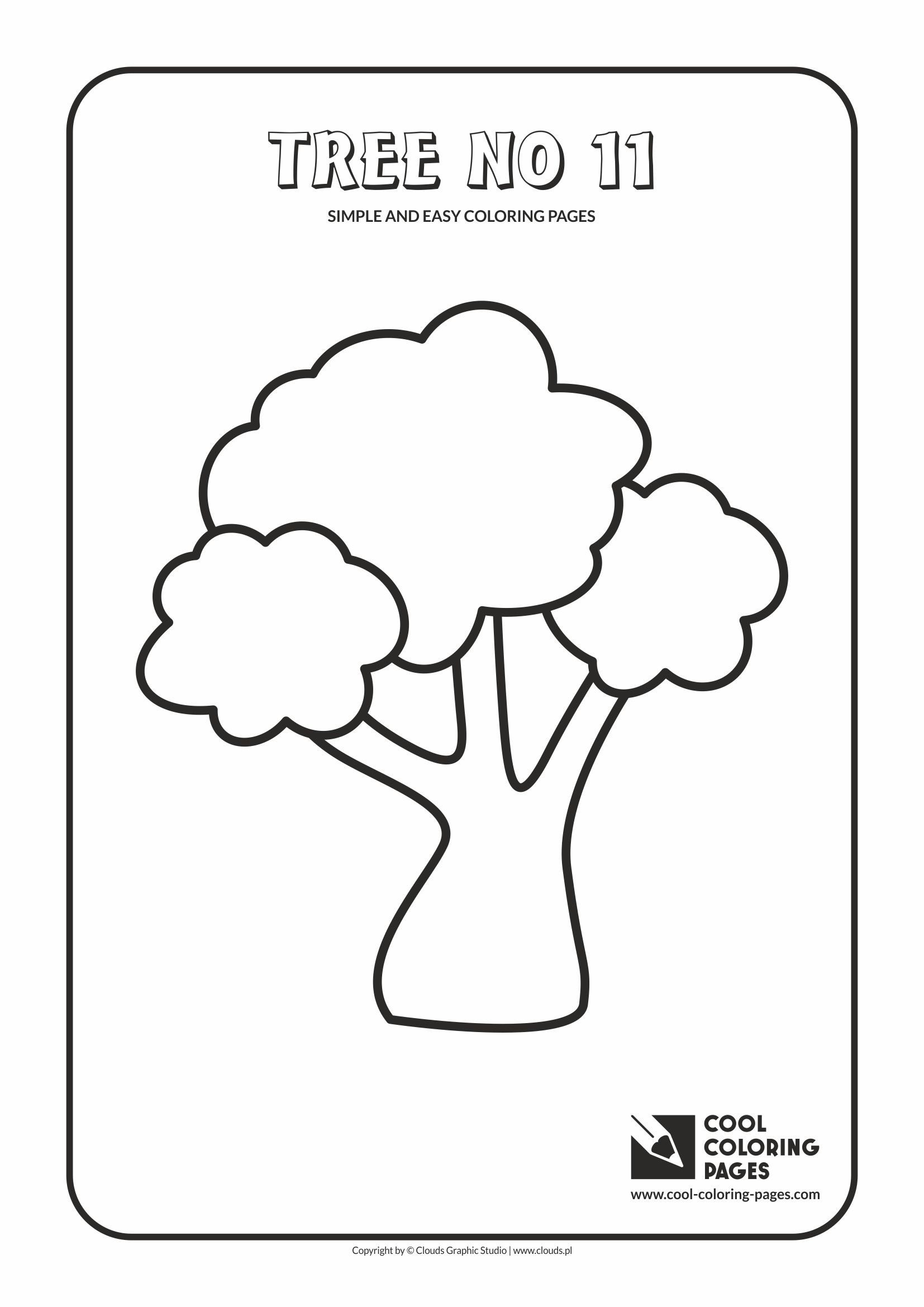 Simple and easy coloring pages for toddlers - Tree no 11