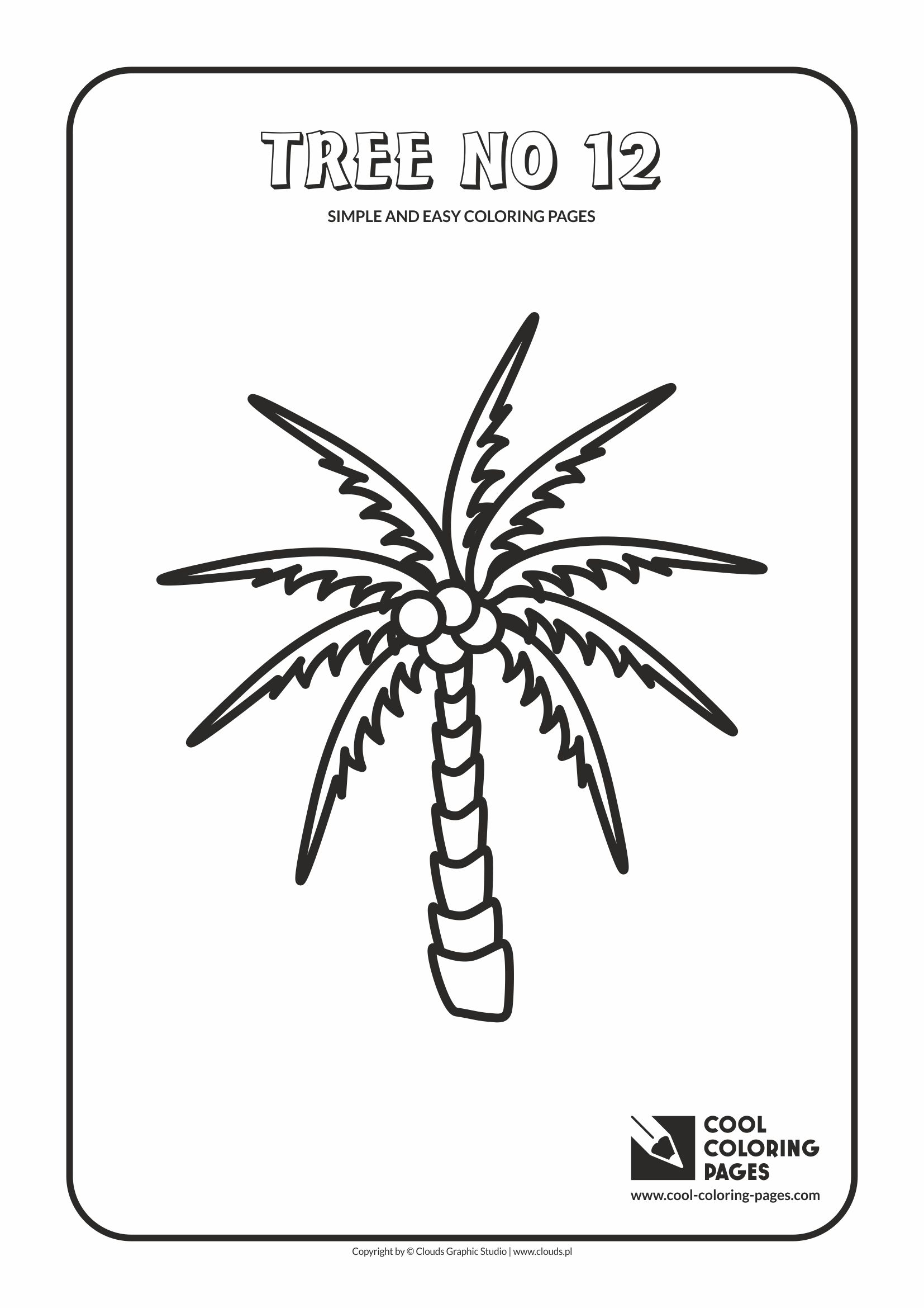 Simple and easy coloring pages for toddlers - Tree no 12